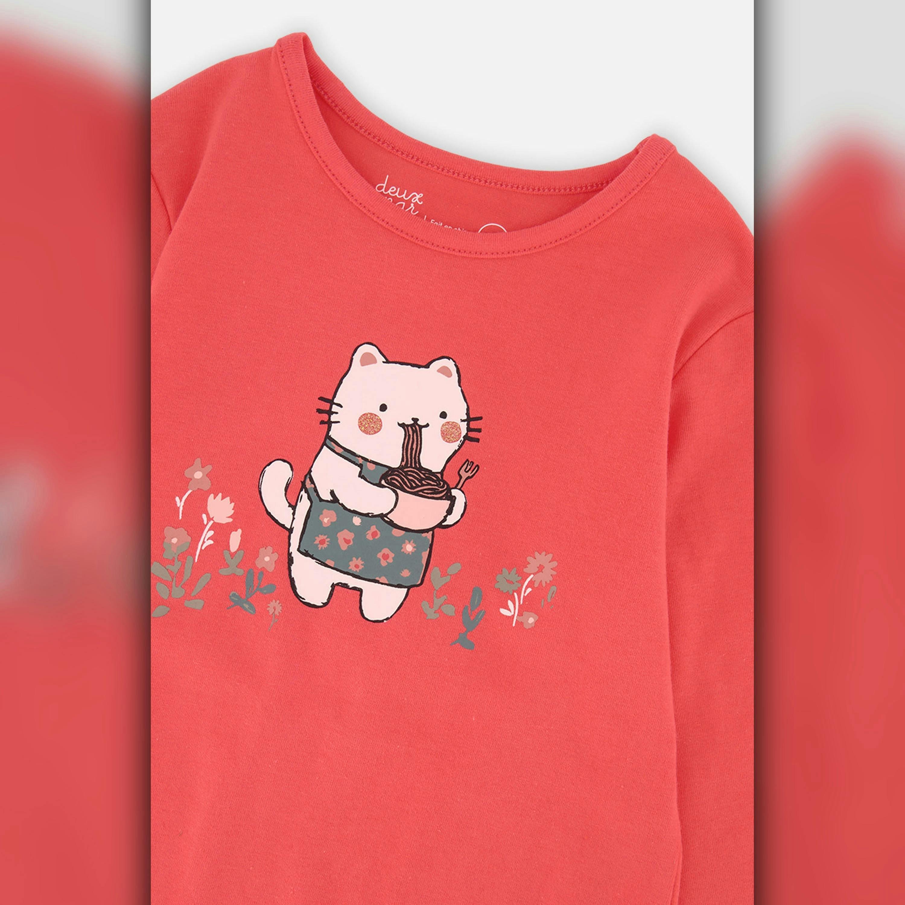Baby Organic Cotton Long Sleeve T-Shirt Coral Pink , view 2 of 2