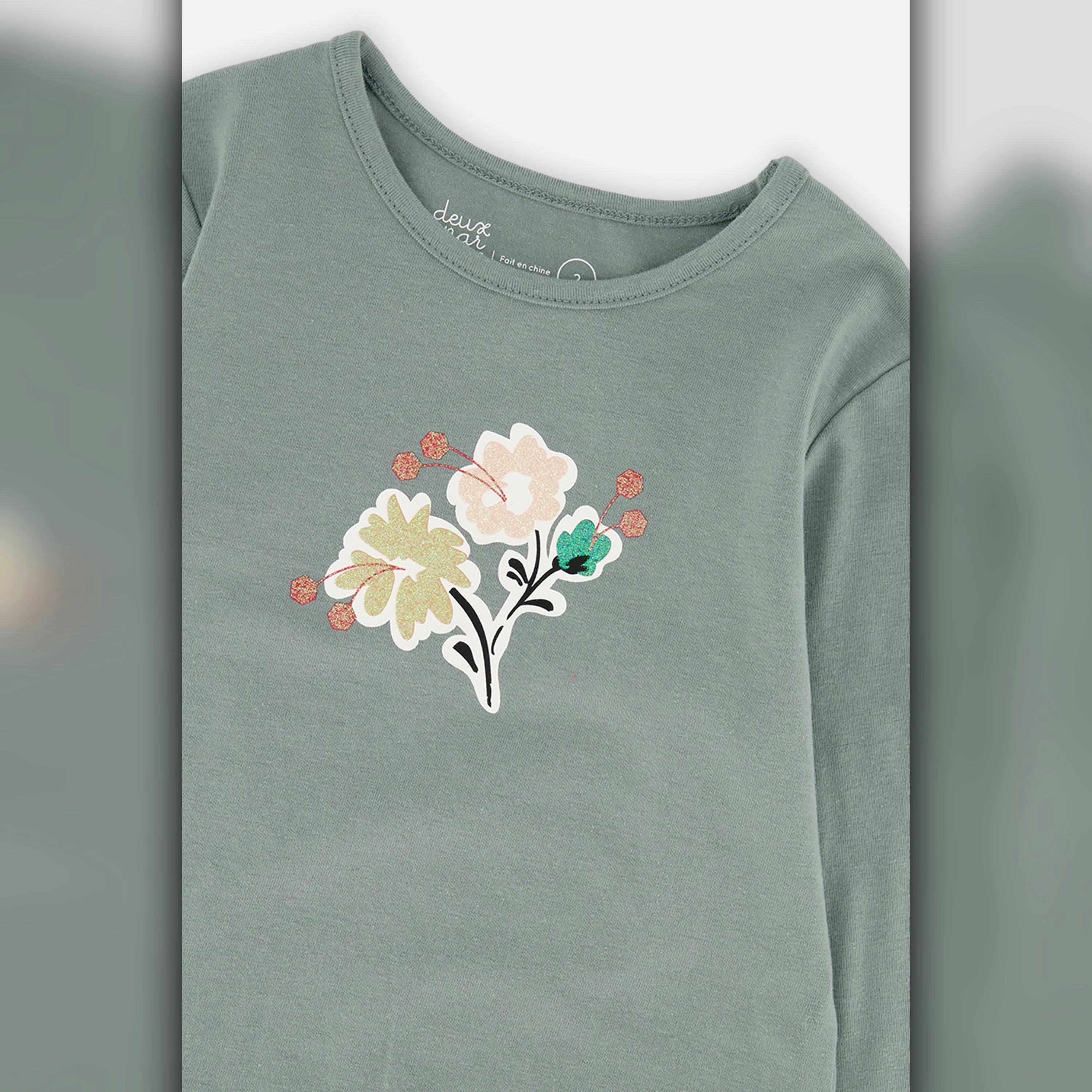 Baby Organic Cotton Long Sleeve T-Shirt Sage Green , view 2 of 2