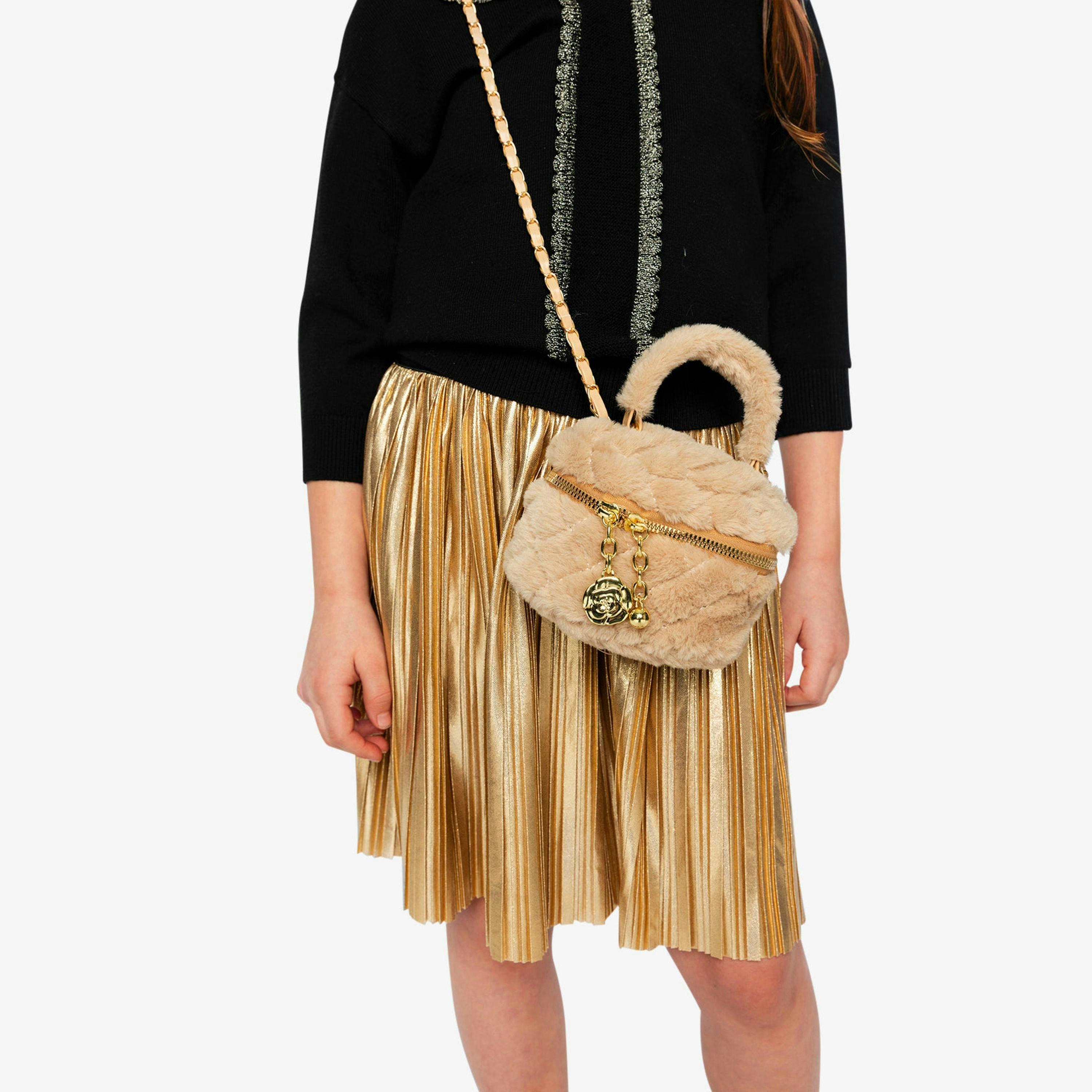 Faux Fur Small Bag Beige , view 2 of 4