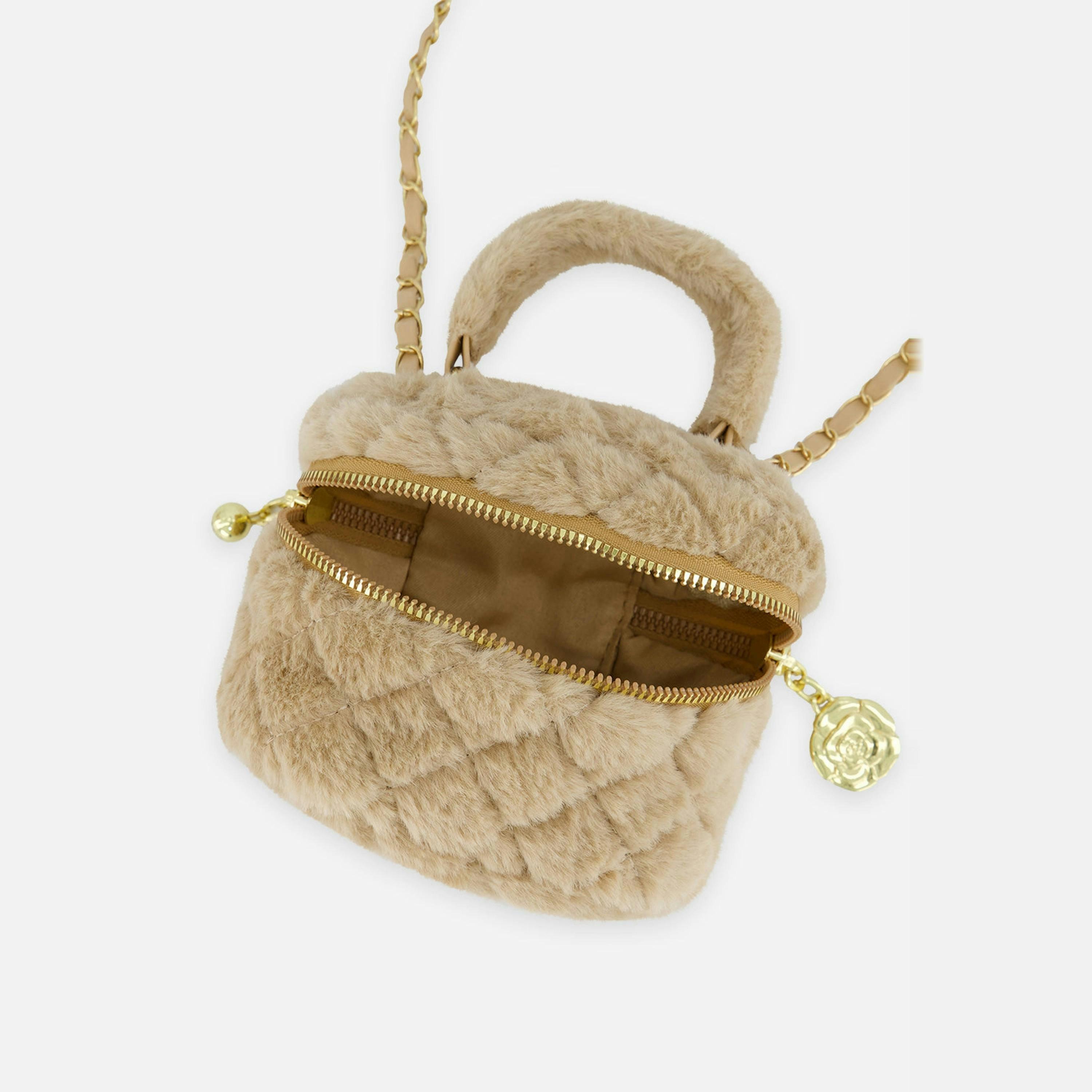 Faux Fur Small Bag Beige , view 4 of 4