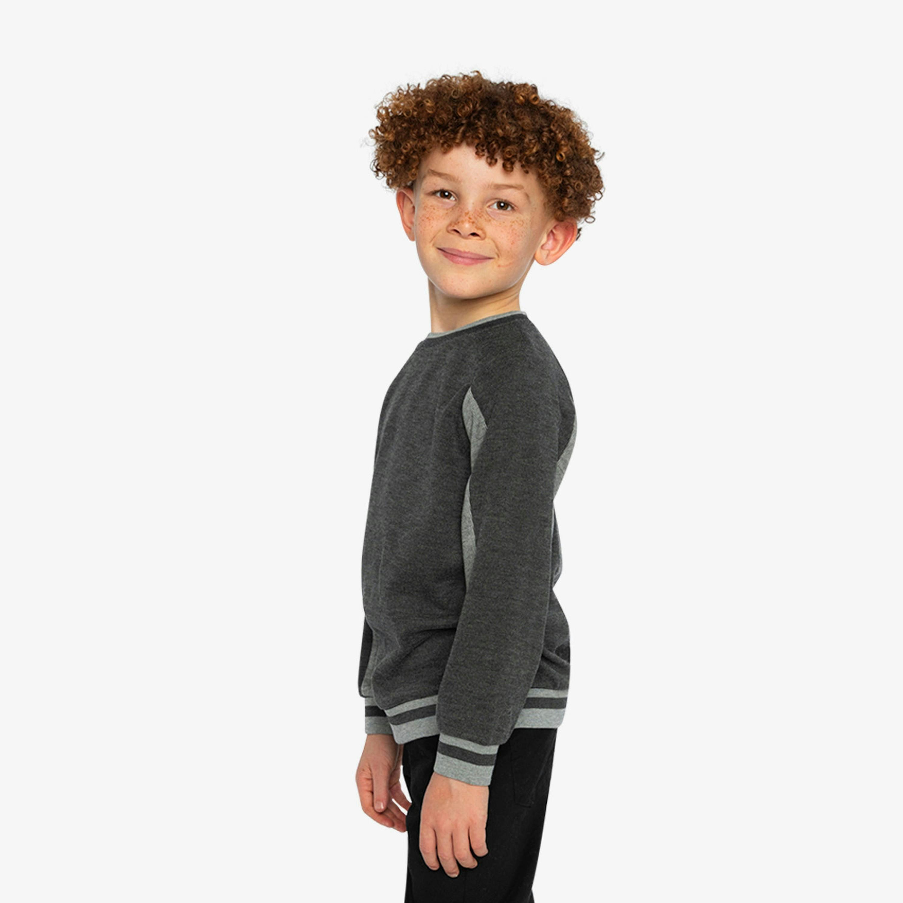 Flat Back Rib Sweatshirt Grey , view 3 of 5