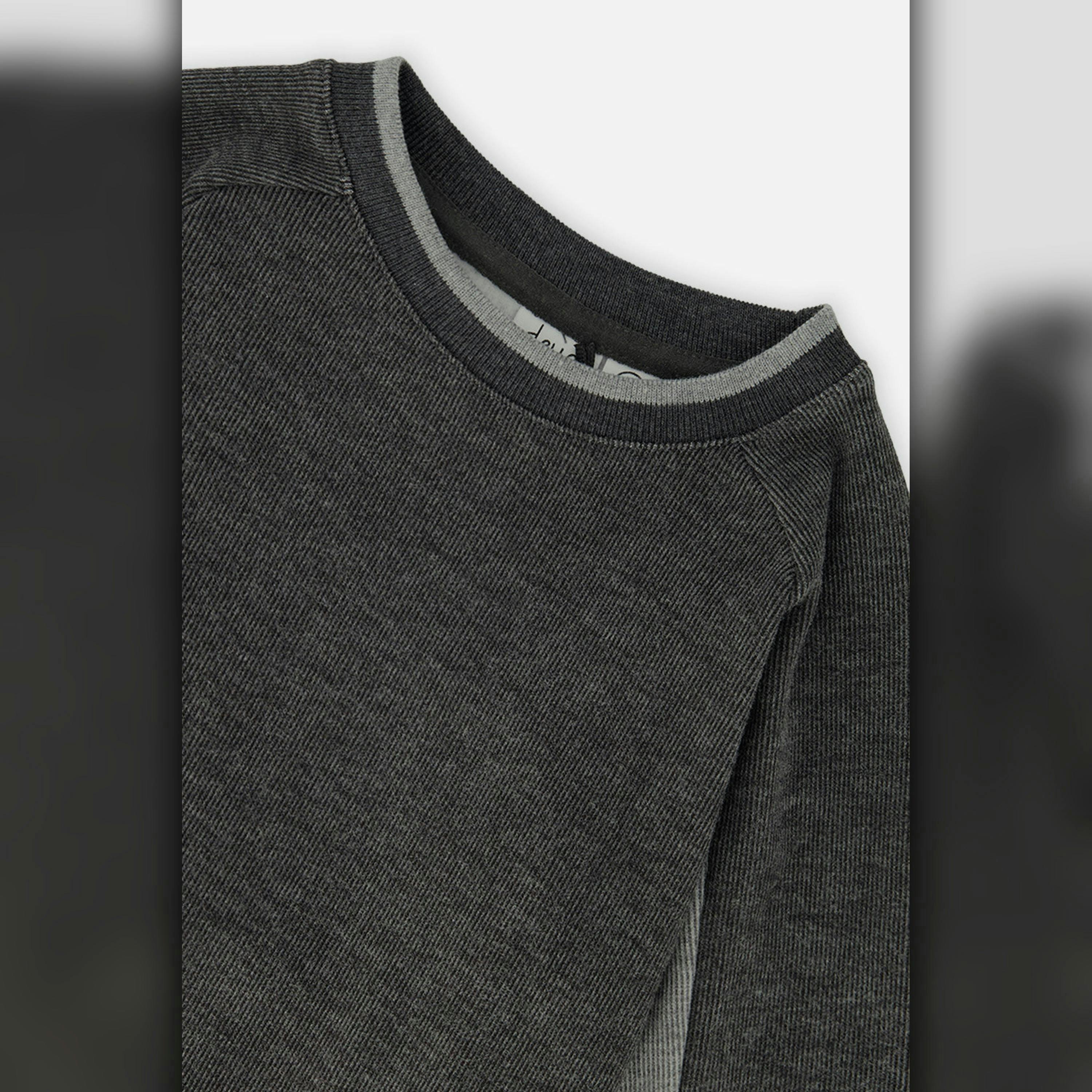 Flat Back Rib Sweatshirt Grey , view 5 of 5