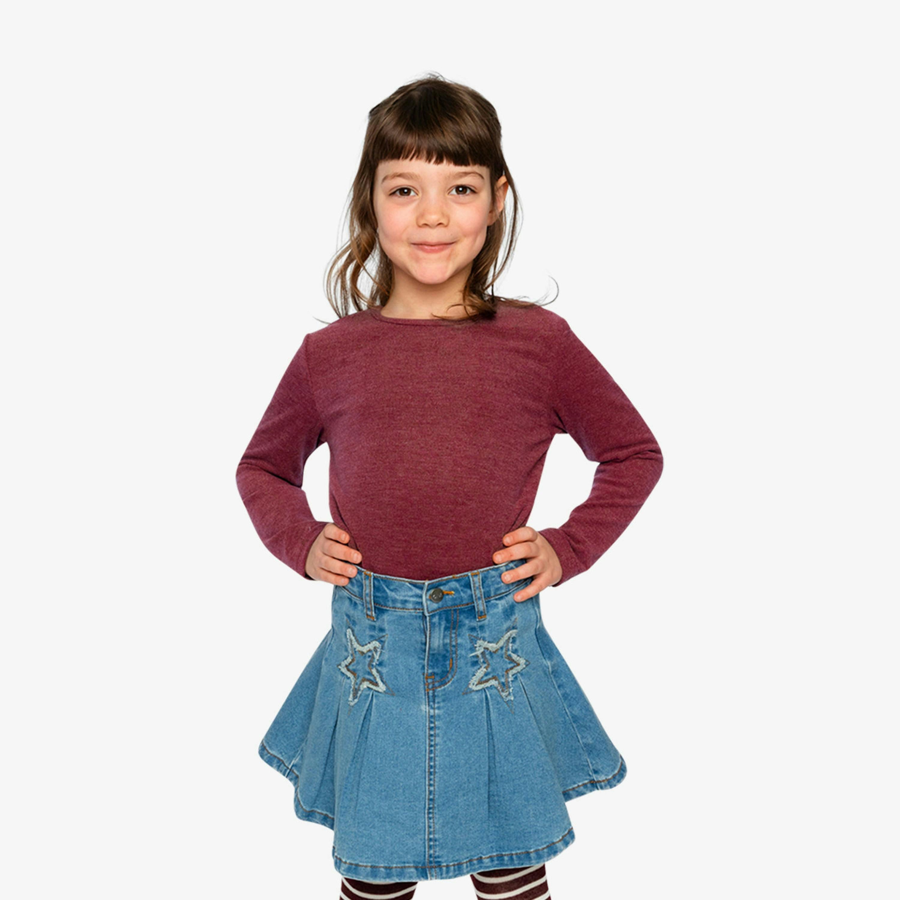 Brushed Rib Crew Neck Top Reddish-Brown , view 2 of 6