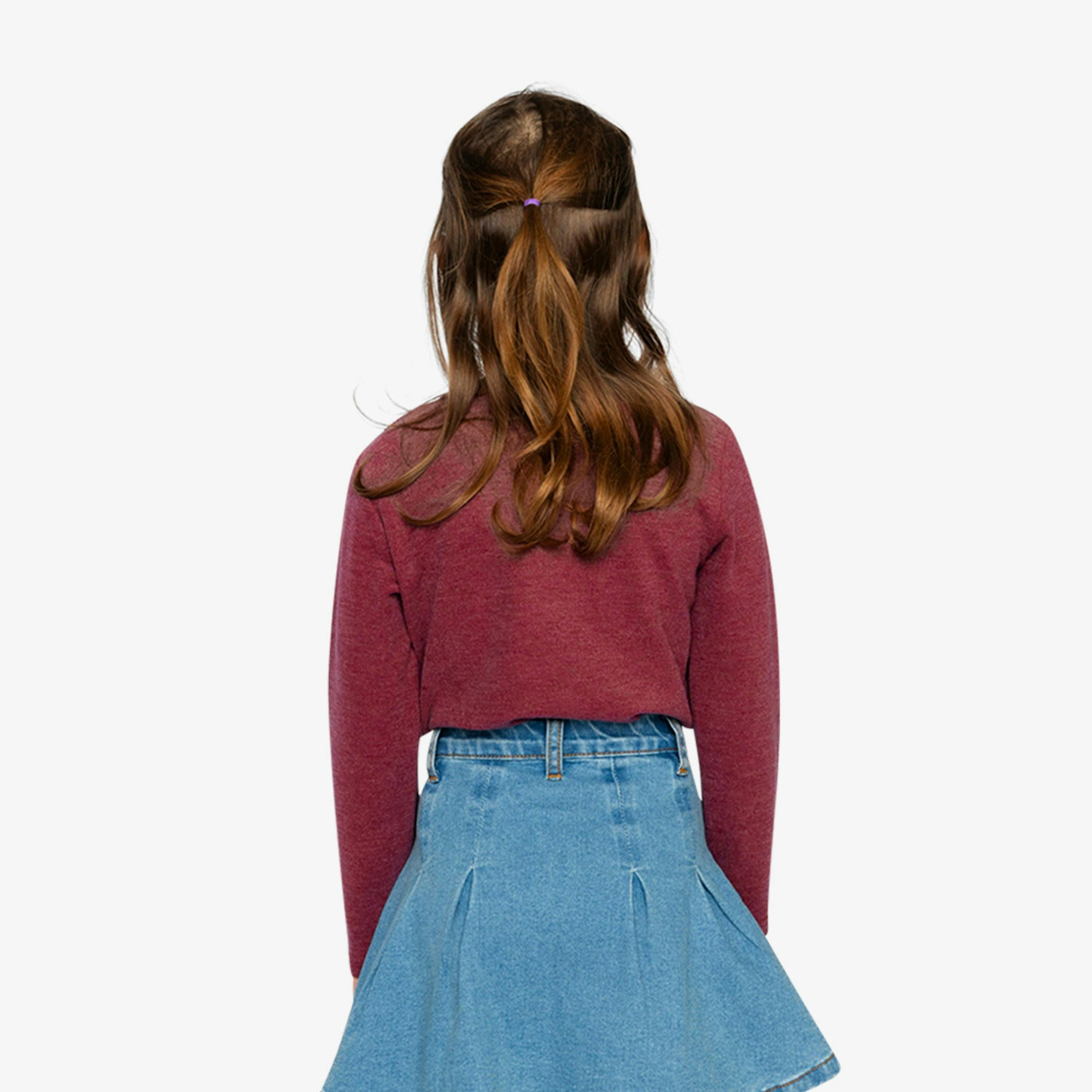 Brushed Rib Crew Neck Top Reddish-Brown , view 4 of 6