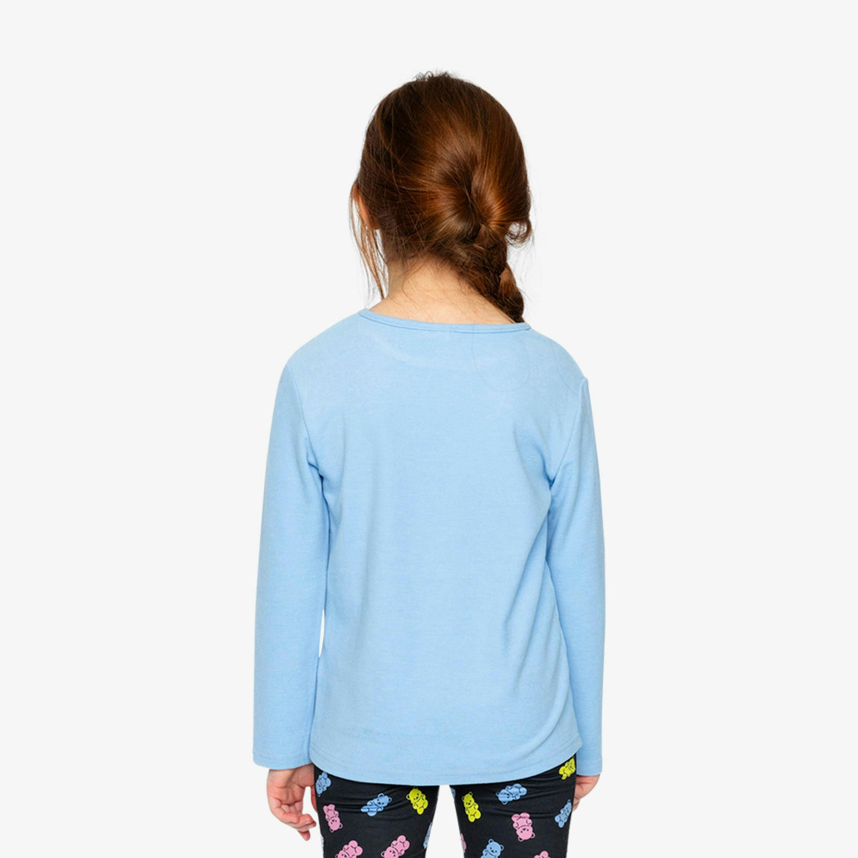 Brushed Rib Crew Neck Top Pale Blue , view 4 of 6