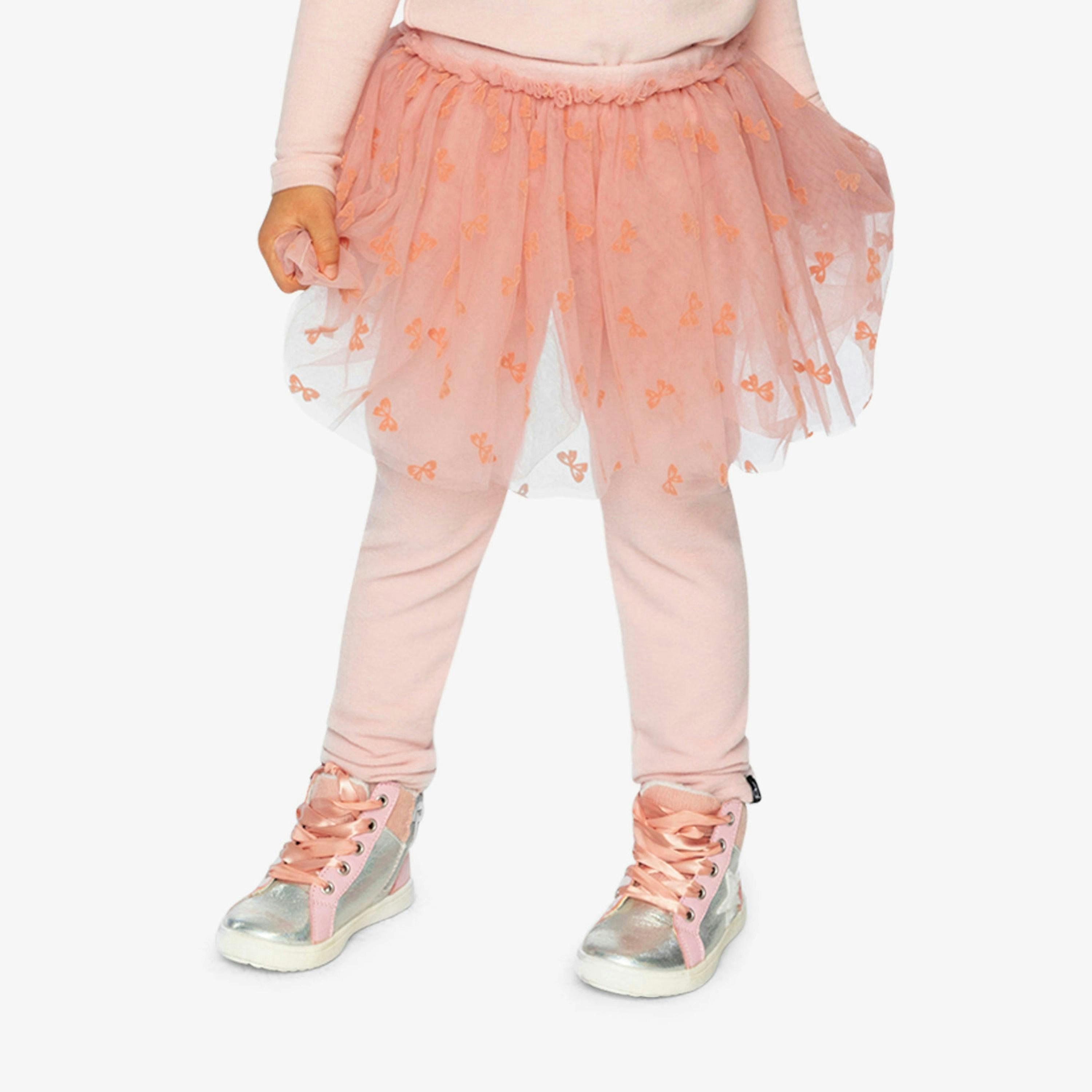 Leggings With Integrated Tulle Skirt Pale Dusty Pink , view 2 of 6