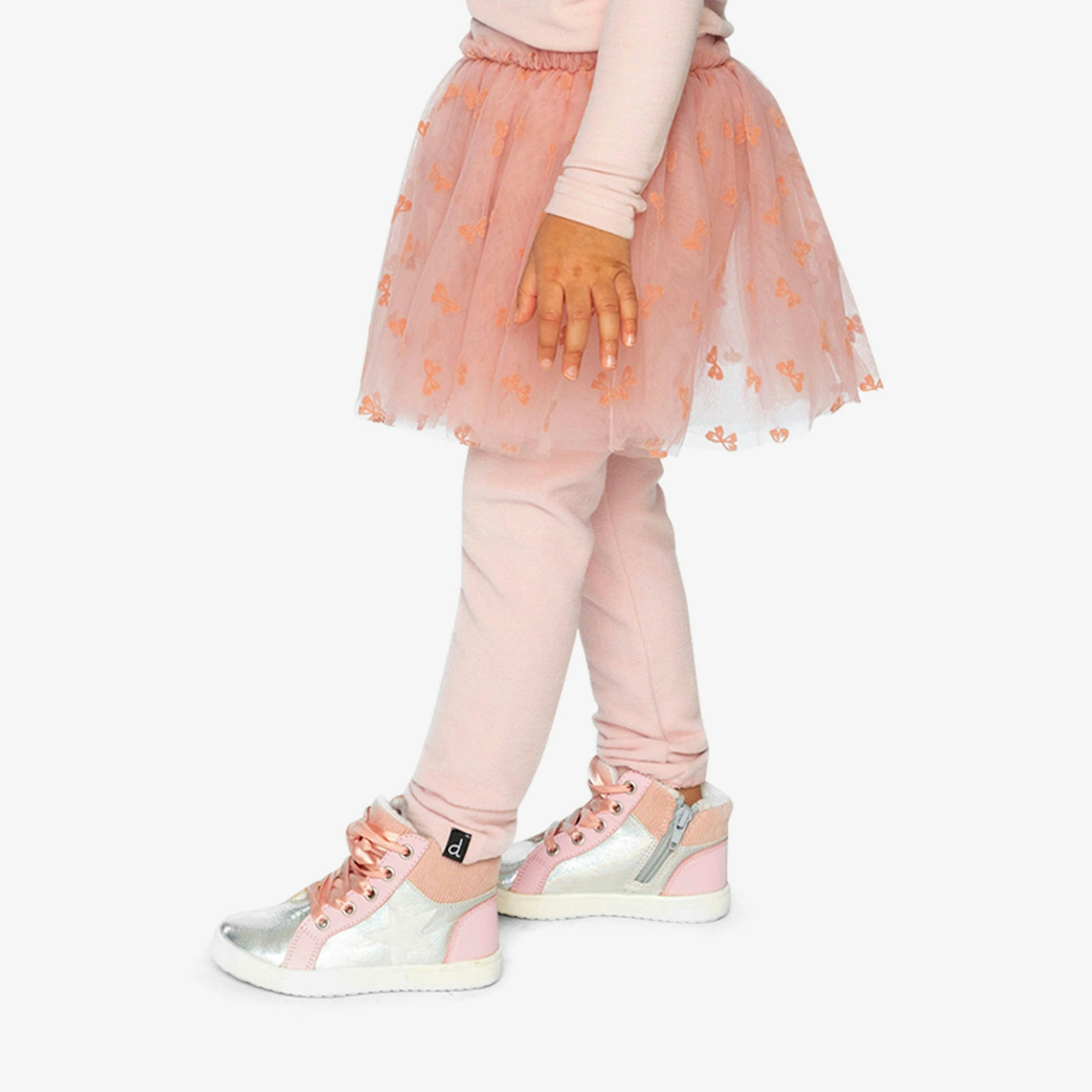 Leggings With Integrated Tulle Skirt Pale Dusty Pink , view 3 of 6