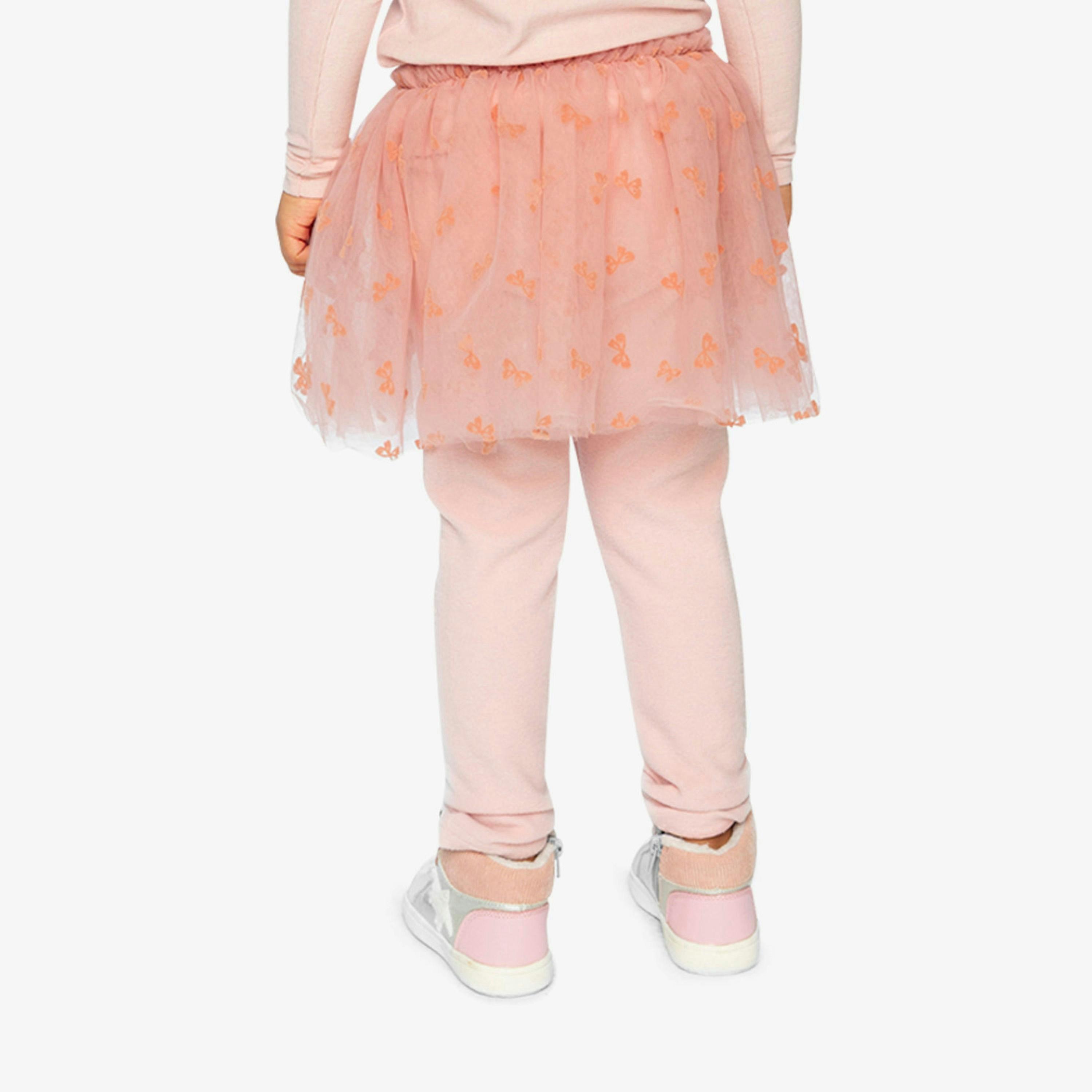 Leggings With Integrated Tulle Skirt Pale Dusty Pink , view 4 of 6
