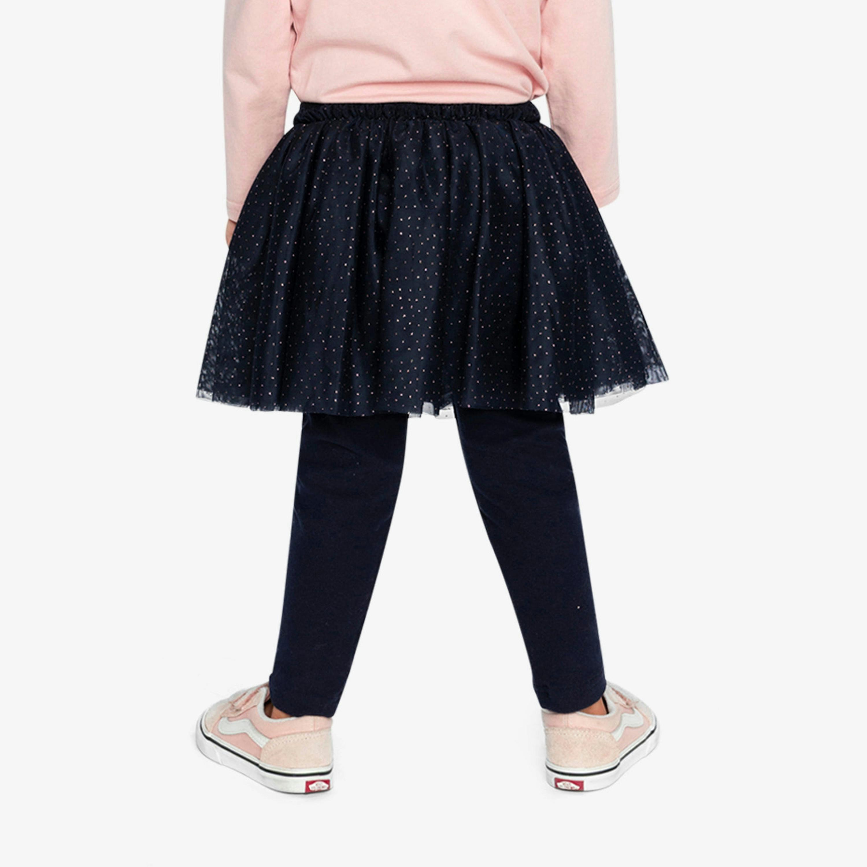 Leggings With Integrated Tulle Skirt Dark Blue , view 4 of 6