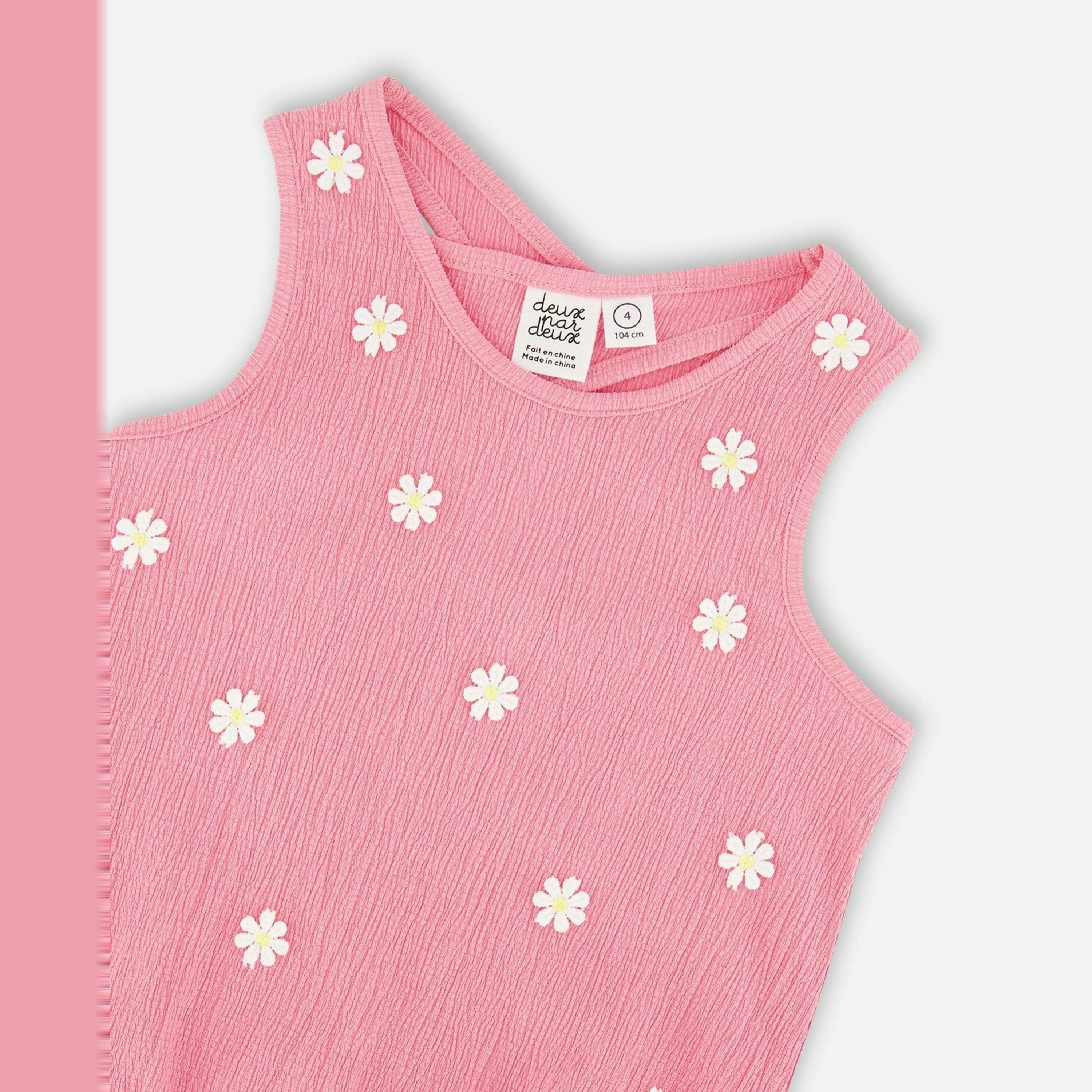 Crinkle Jersey Tank Top Pink , view 3 of 3