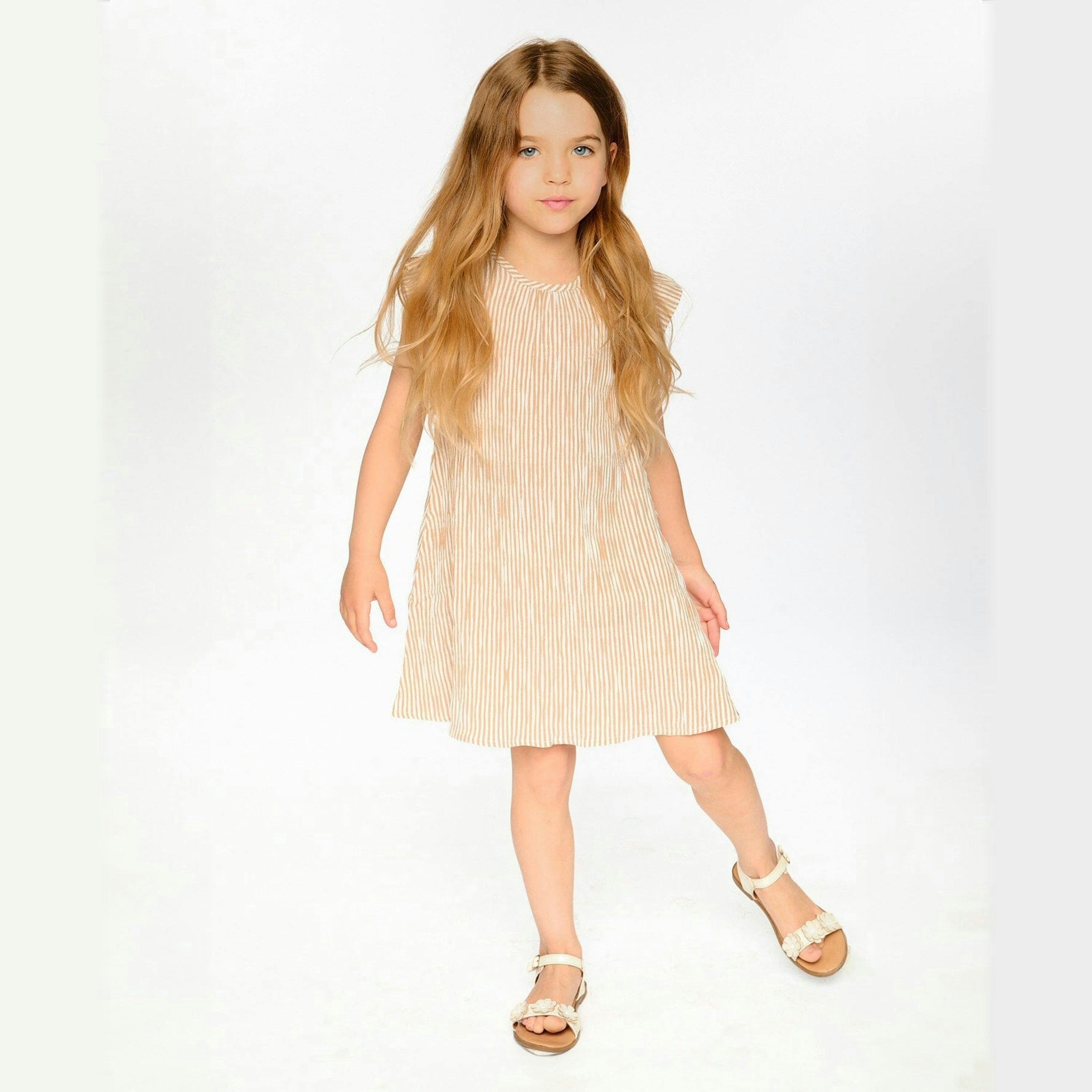 Striped Dress Off White and Sand , view 2 of 3