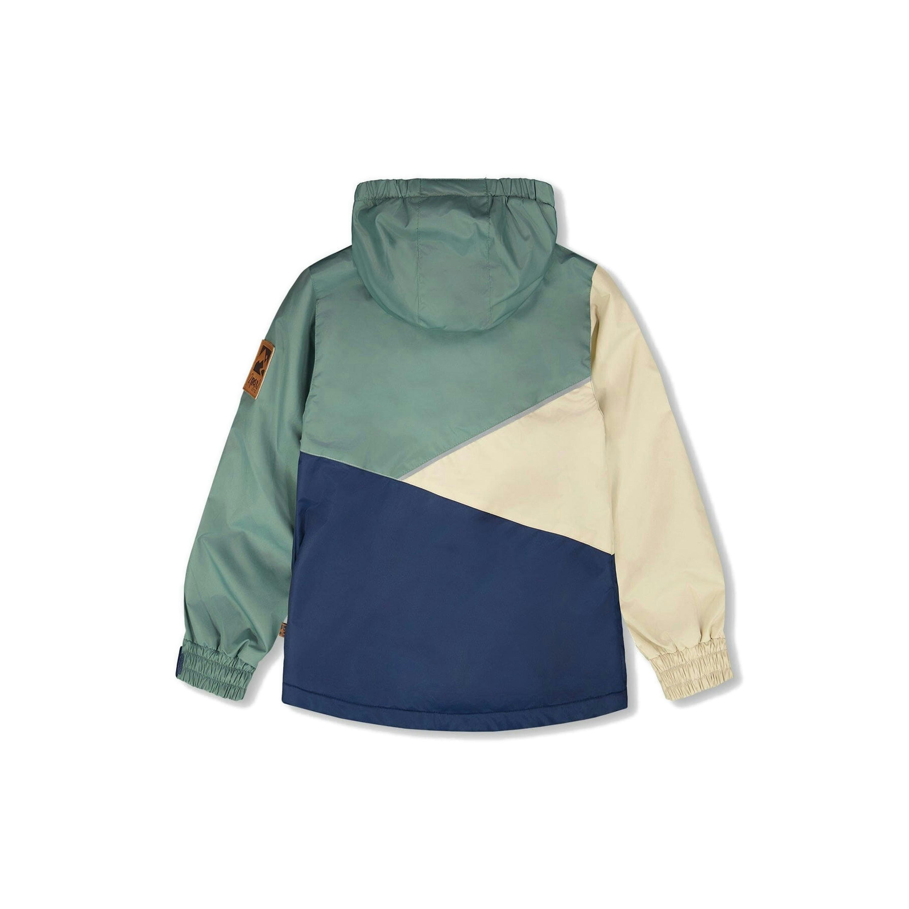 Mid-Season Jacket In Recycled Polyester Dark Green, Beige And Navy , view 4 of 6