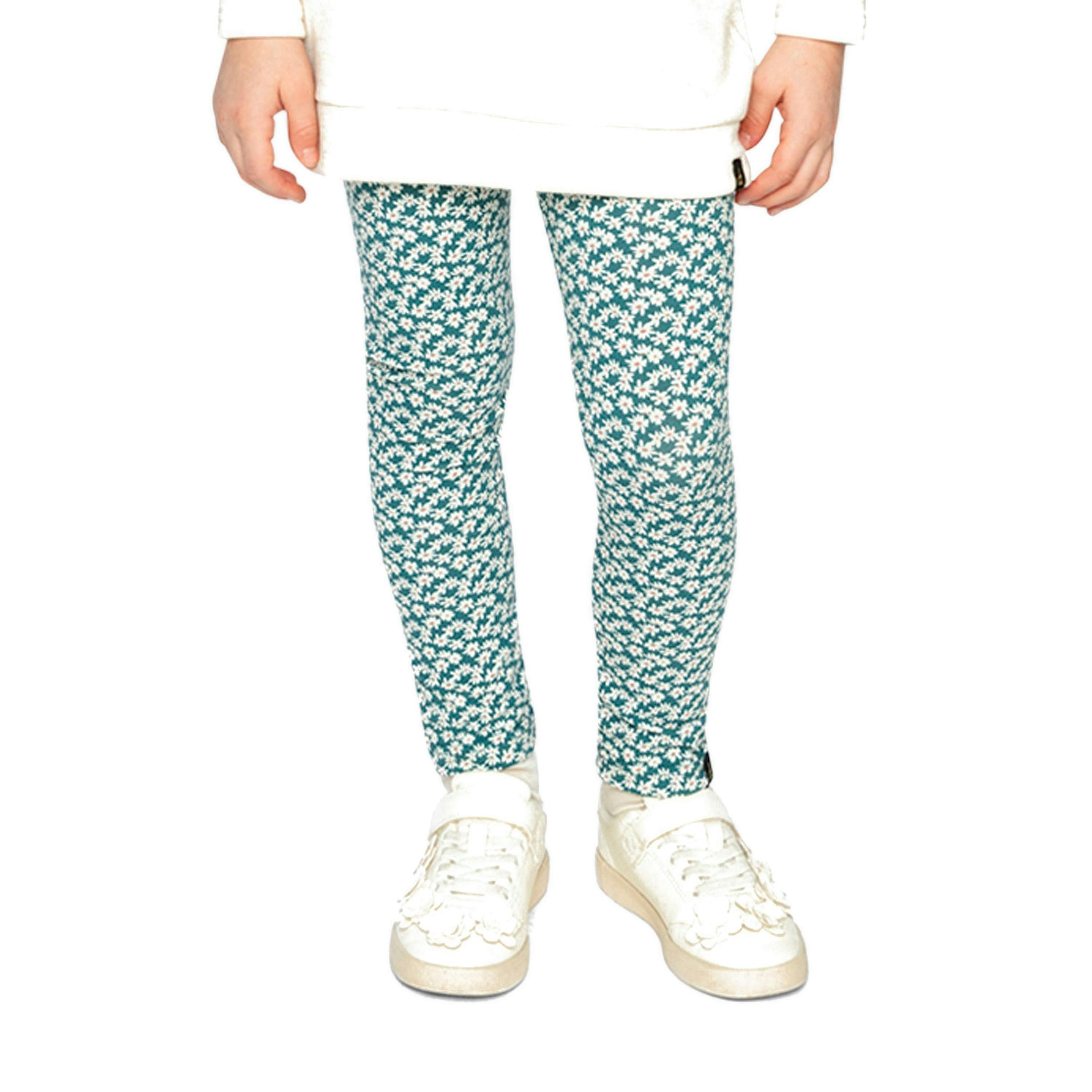 Organic Cotton Leggings Green Daisy Print , view 2 of 6