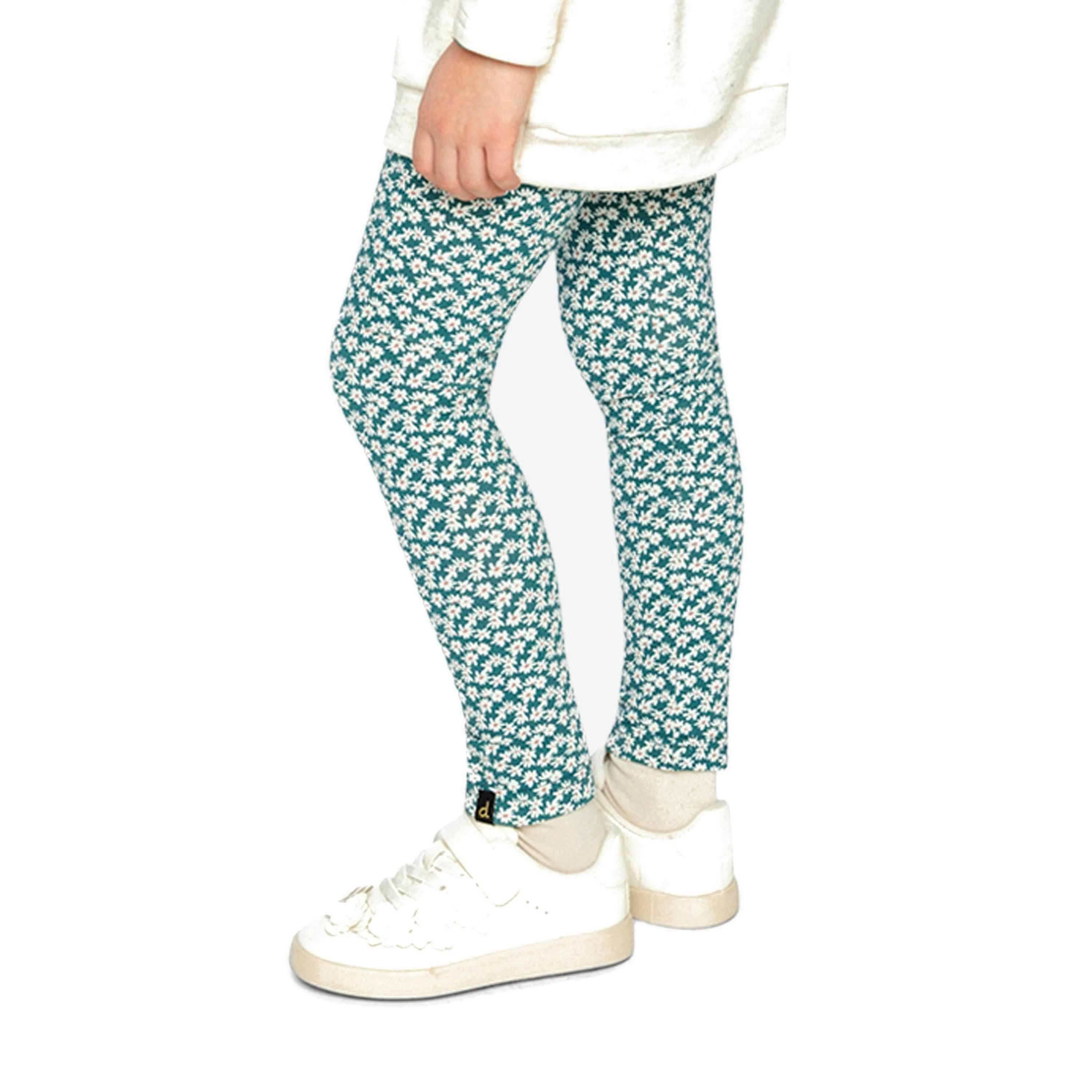 Organic Cotton Leggings Green Daisy Print , view 3 of 6