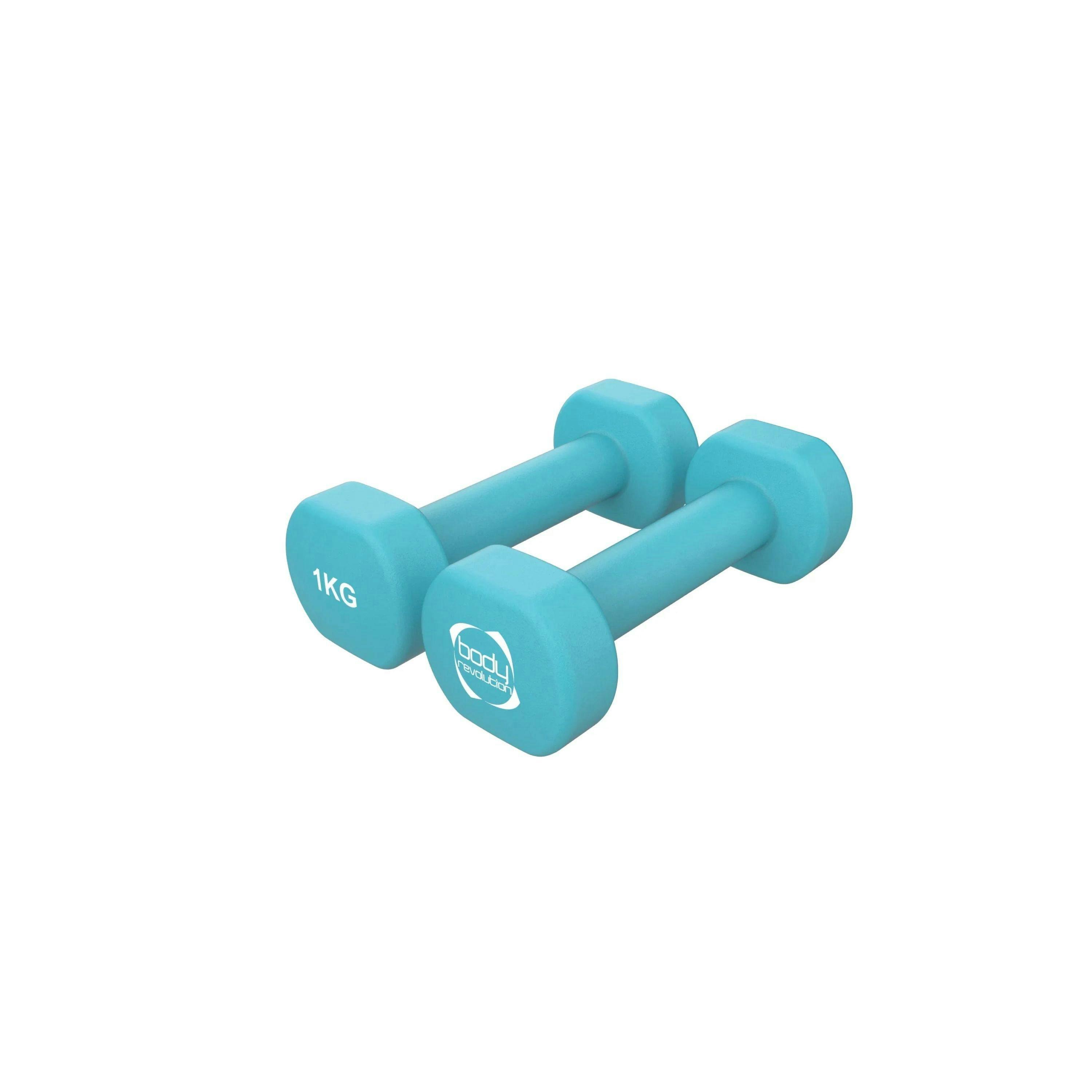 2 x 1KG Neoprene dumbbells , view 1 of 4