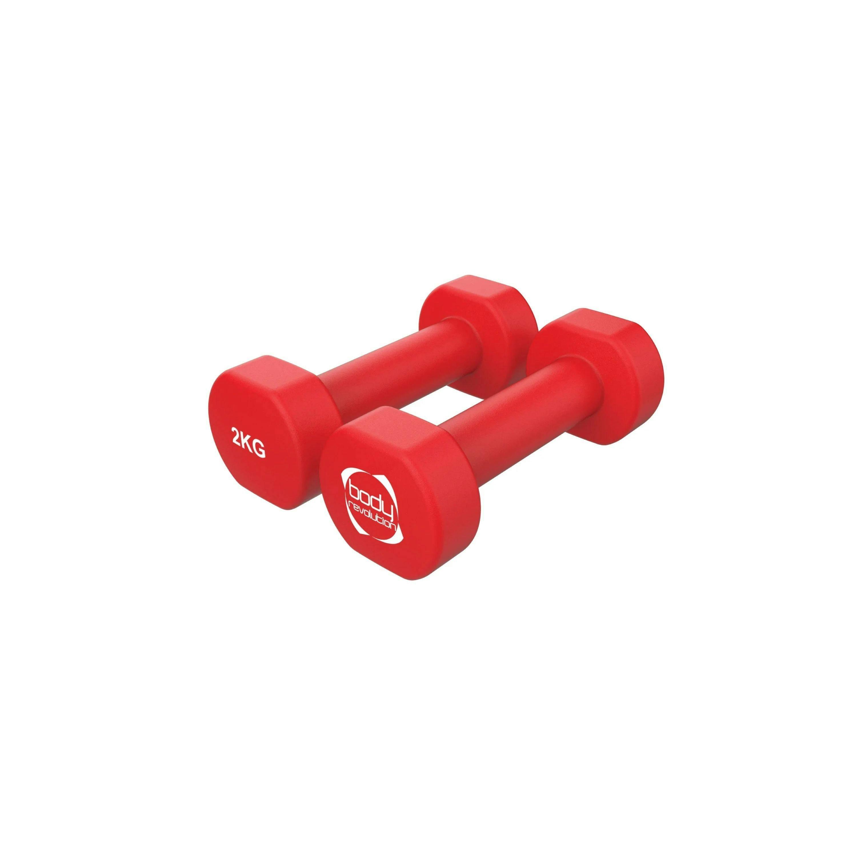 2 x 2KG Neoprene dumbbells , view 1 of 4