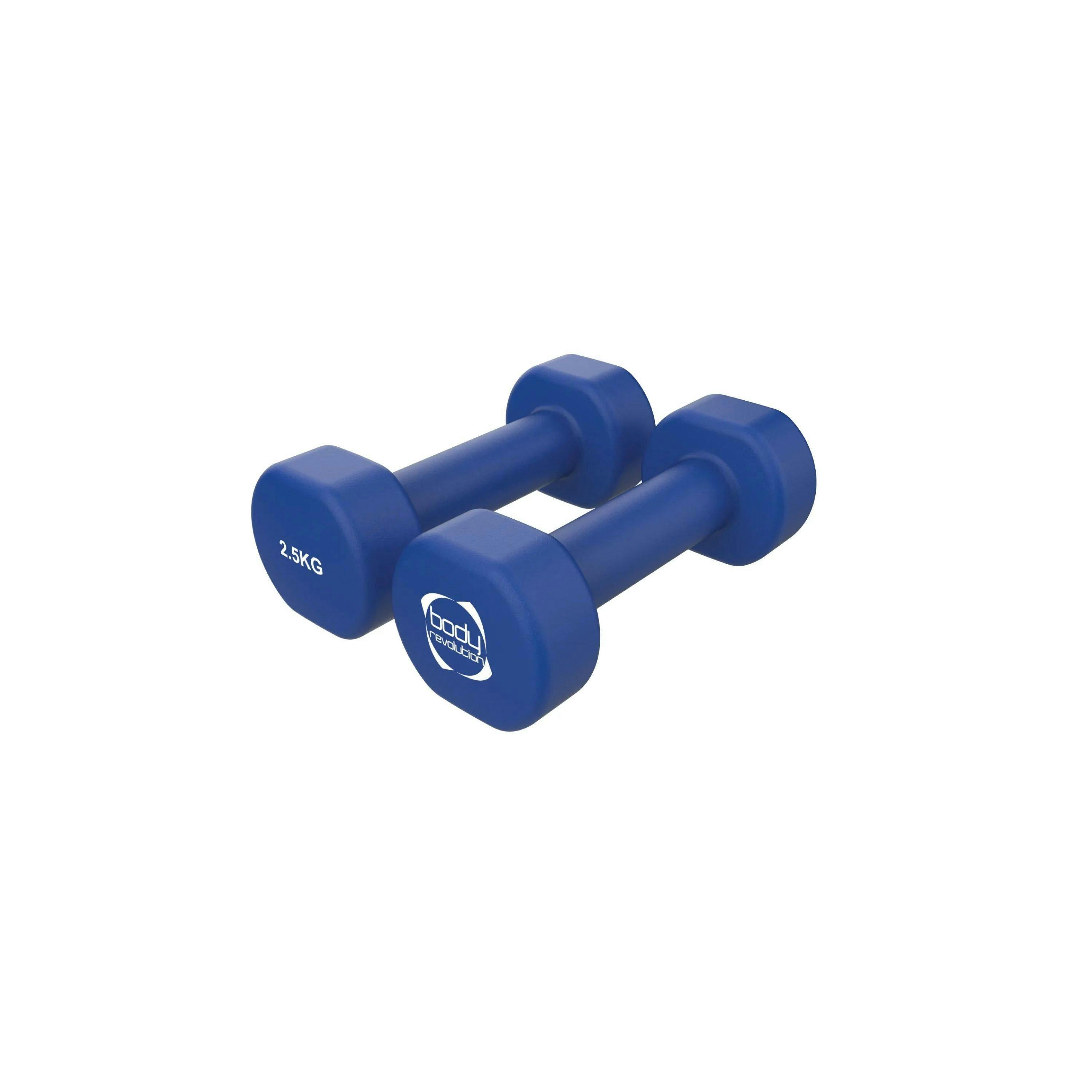 2 x 2.5KG Neoprene dumbbells , view 1 of 4