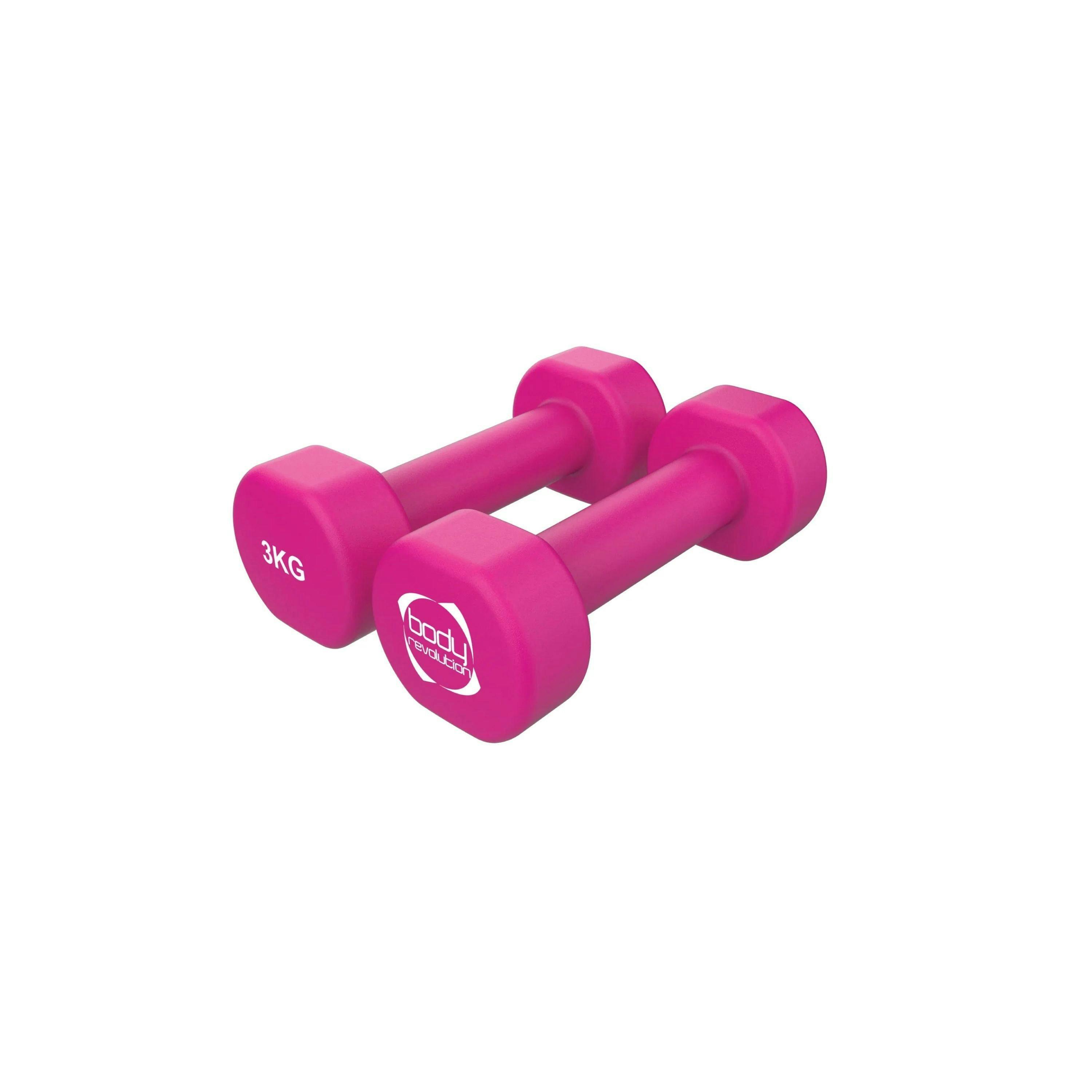 2 x 3KG Neoprene dumbbells , view 1 of 4