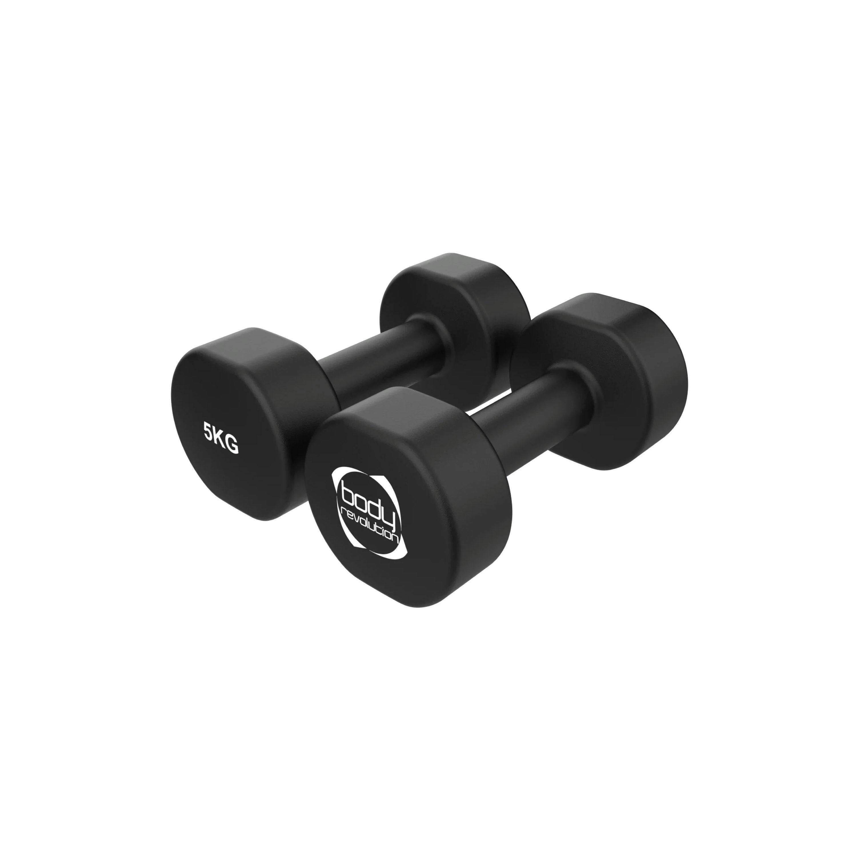 2 x 5KG Neoprene dumbbells , view 1 of 4