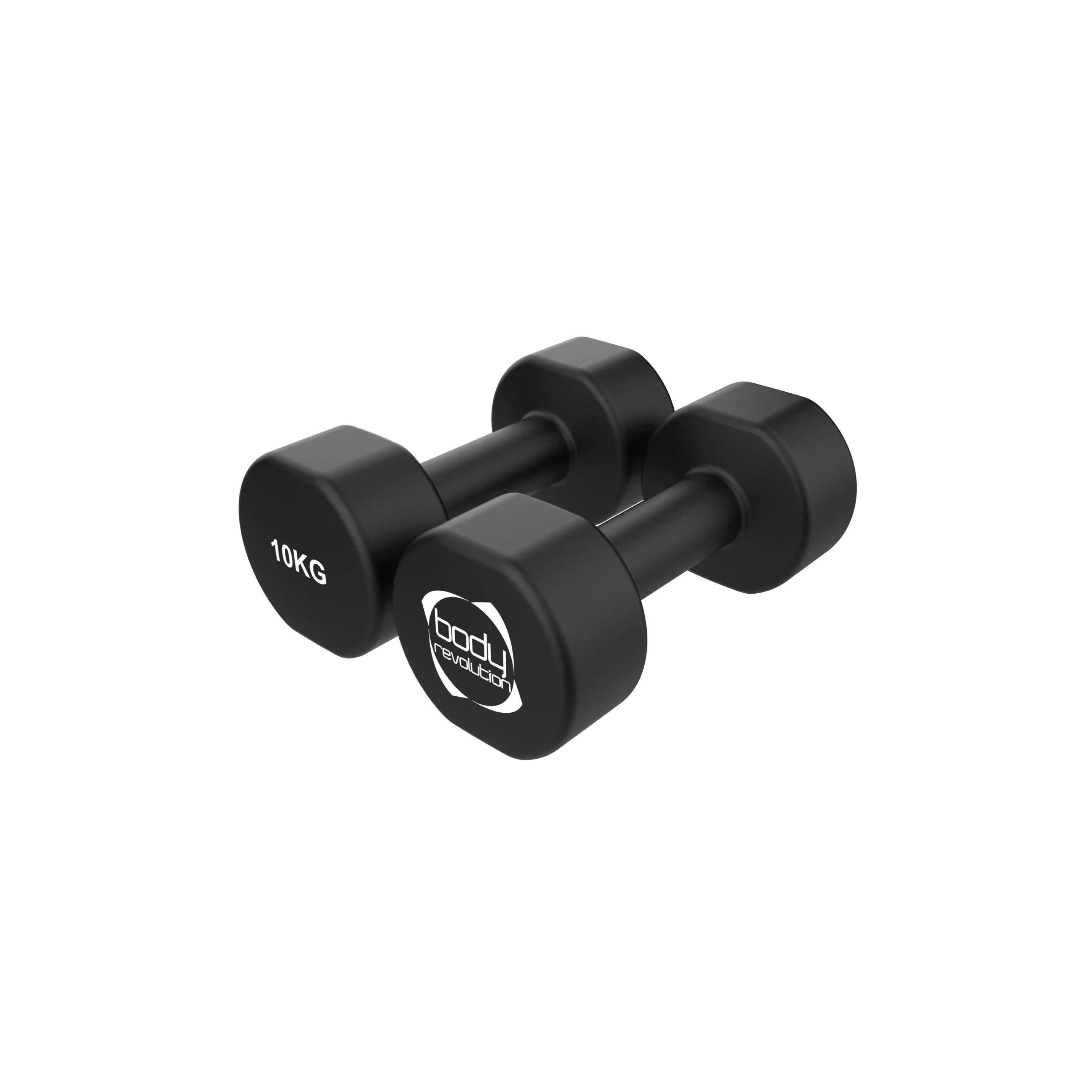 2 x 10KG Neoprene dumbbells , view 1 of 4