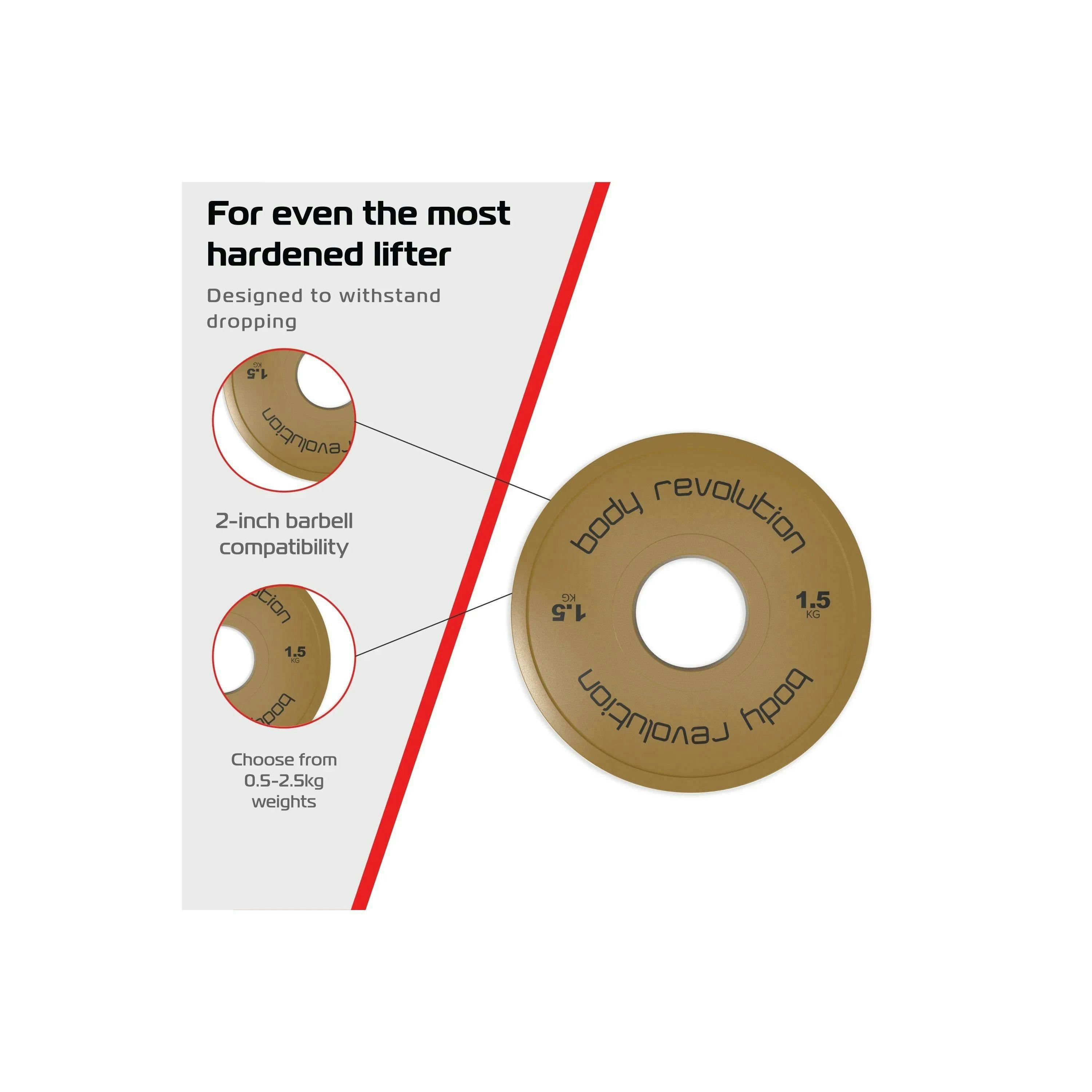 2 x 1.5kg Fractional Bumper Plates , view 3 of 4