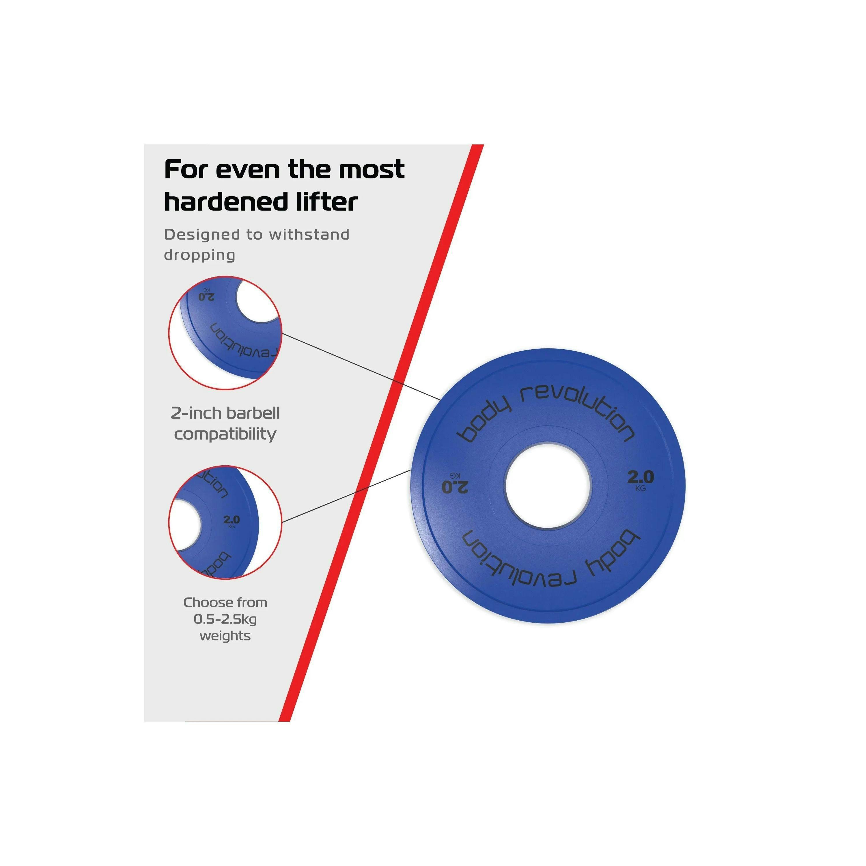 2 x 2kg Fractional Bumper Plates , view 4 of 4