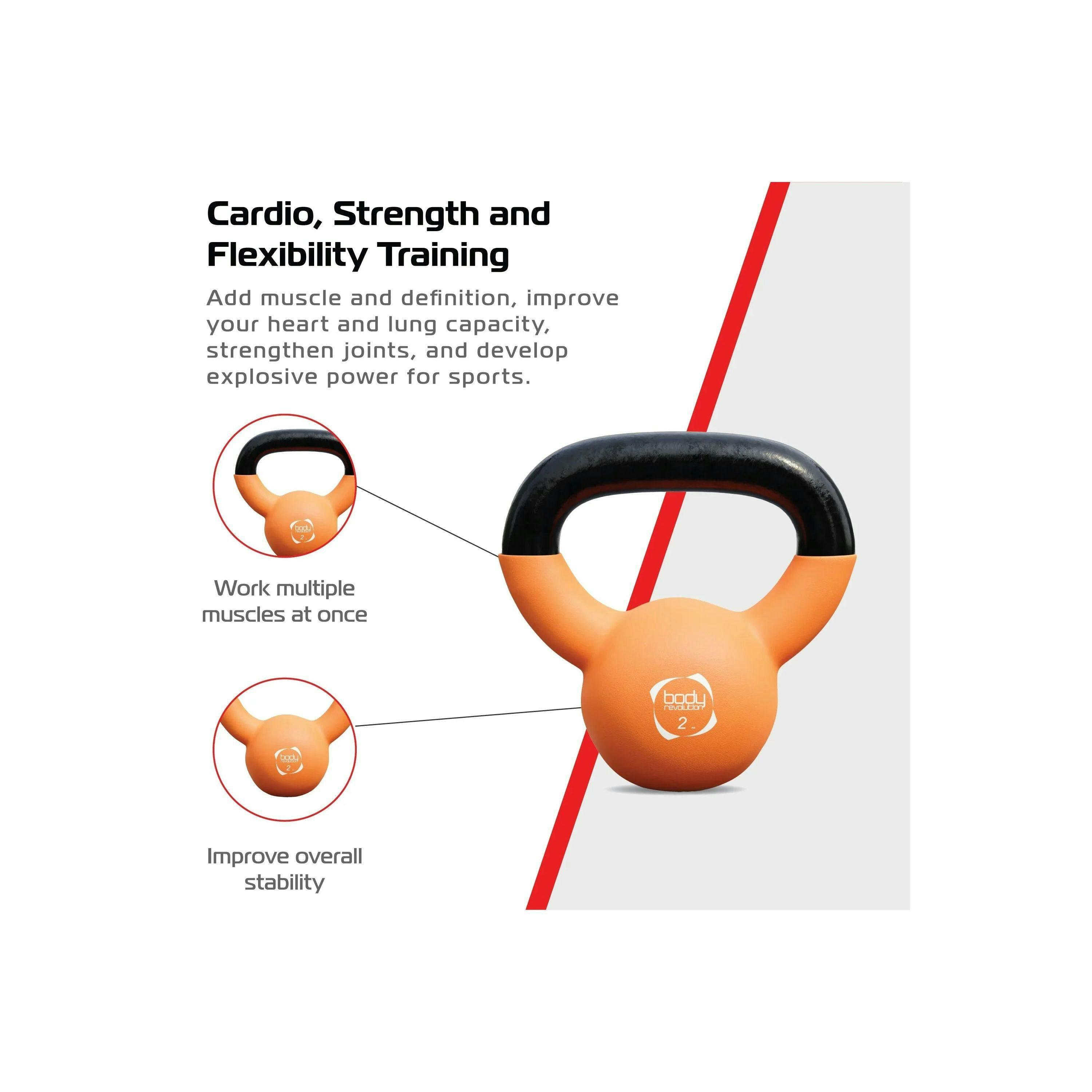 Body Revolution 2kg Neoprene Kettlebells , view 3 of 4