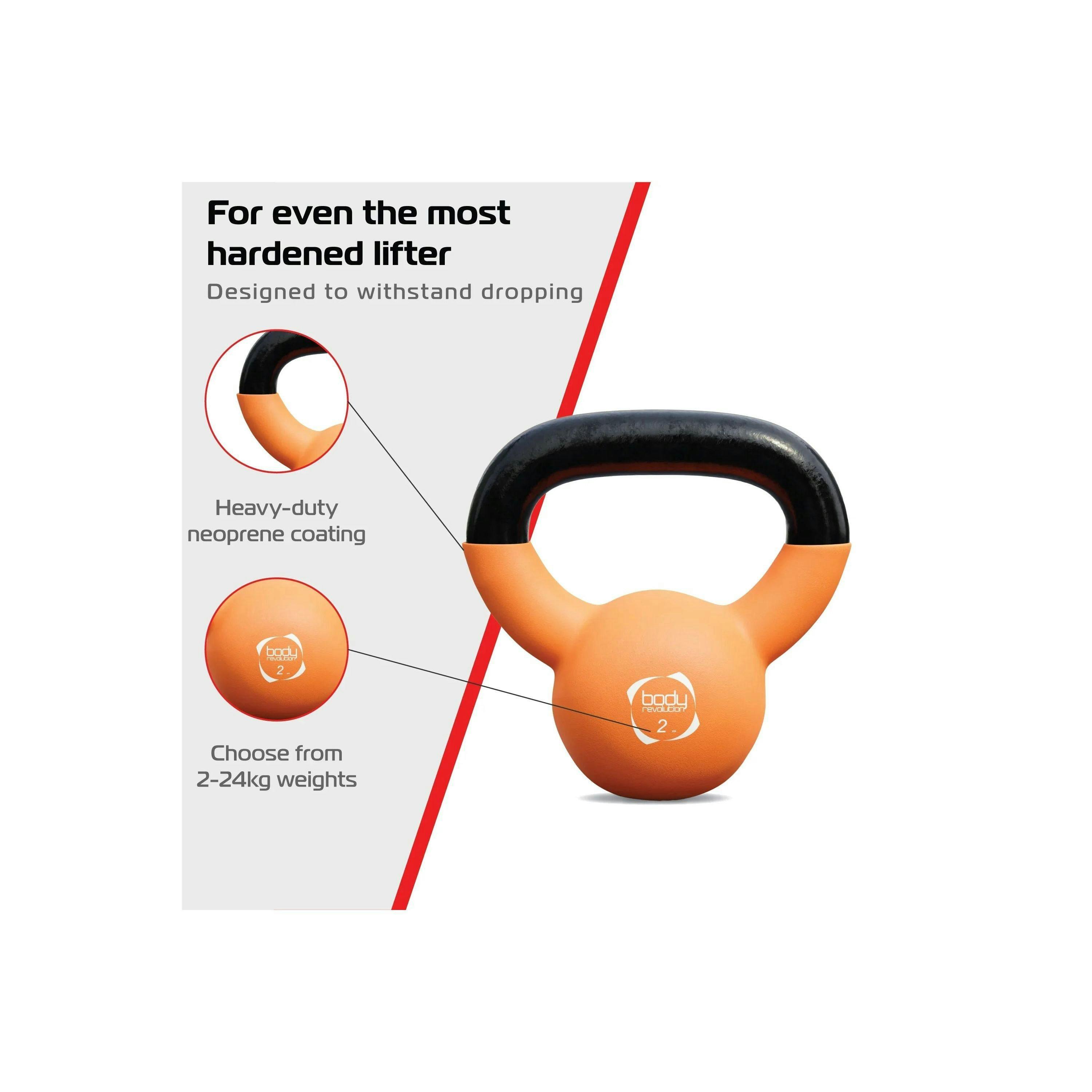 Body Revolution 2kg Neoprene Kettlebells , view 4 of 4