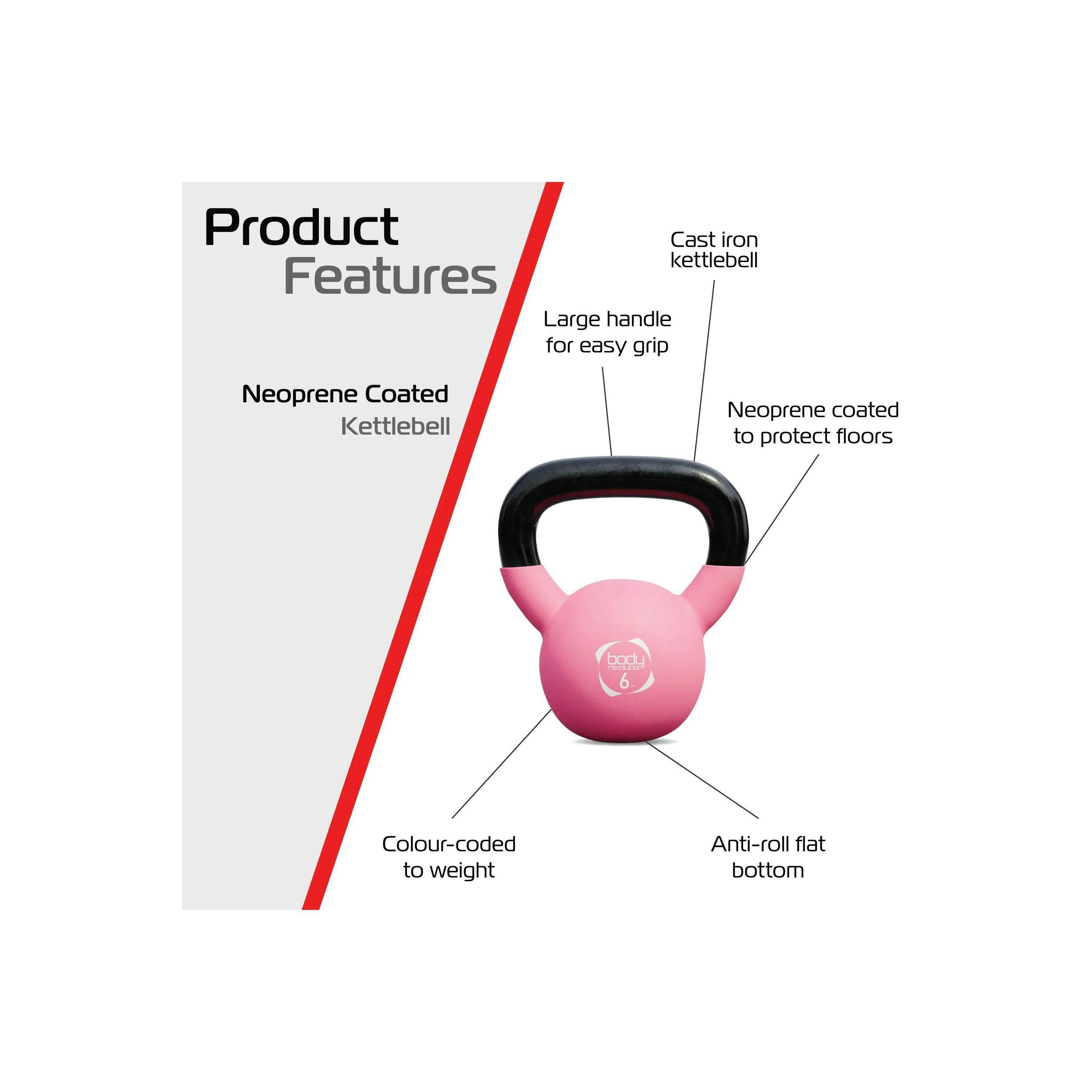 Body Revolution 6kg Neoprene Kettlebells , view 2 of 4