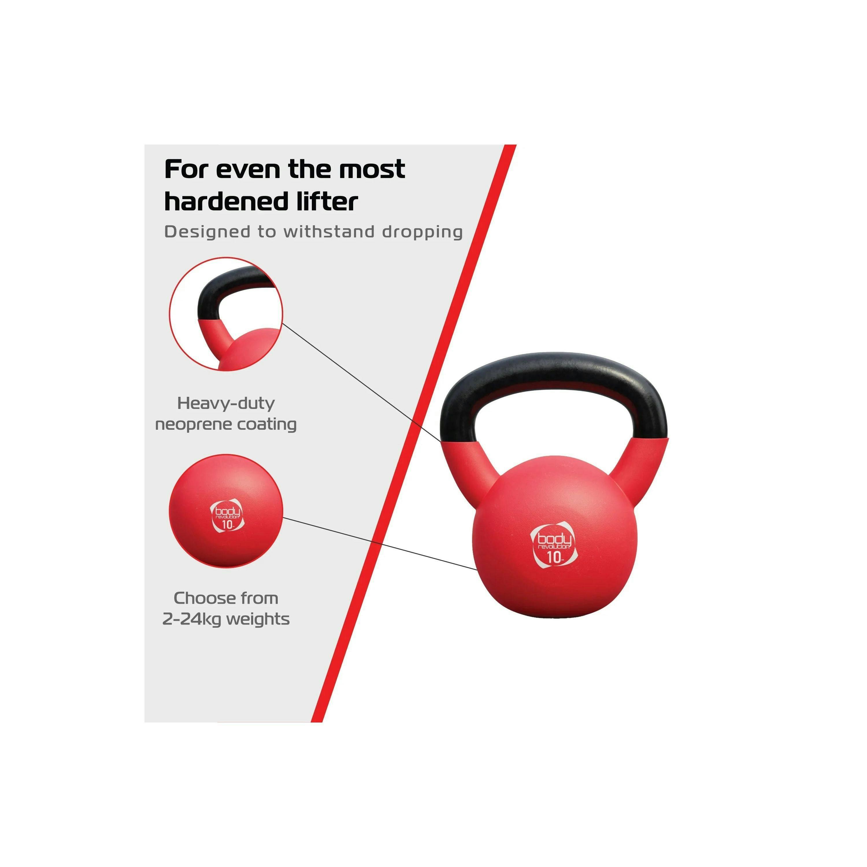 Body Revolution 10kg Neoprene Kettlebells , view 4 of 4