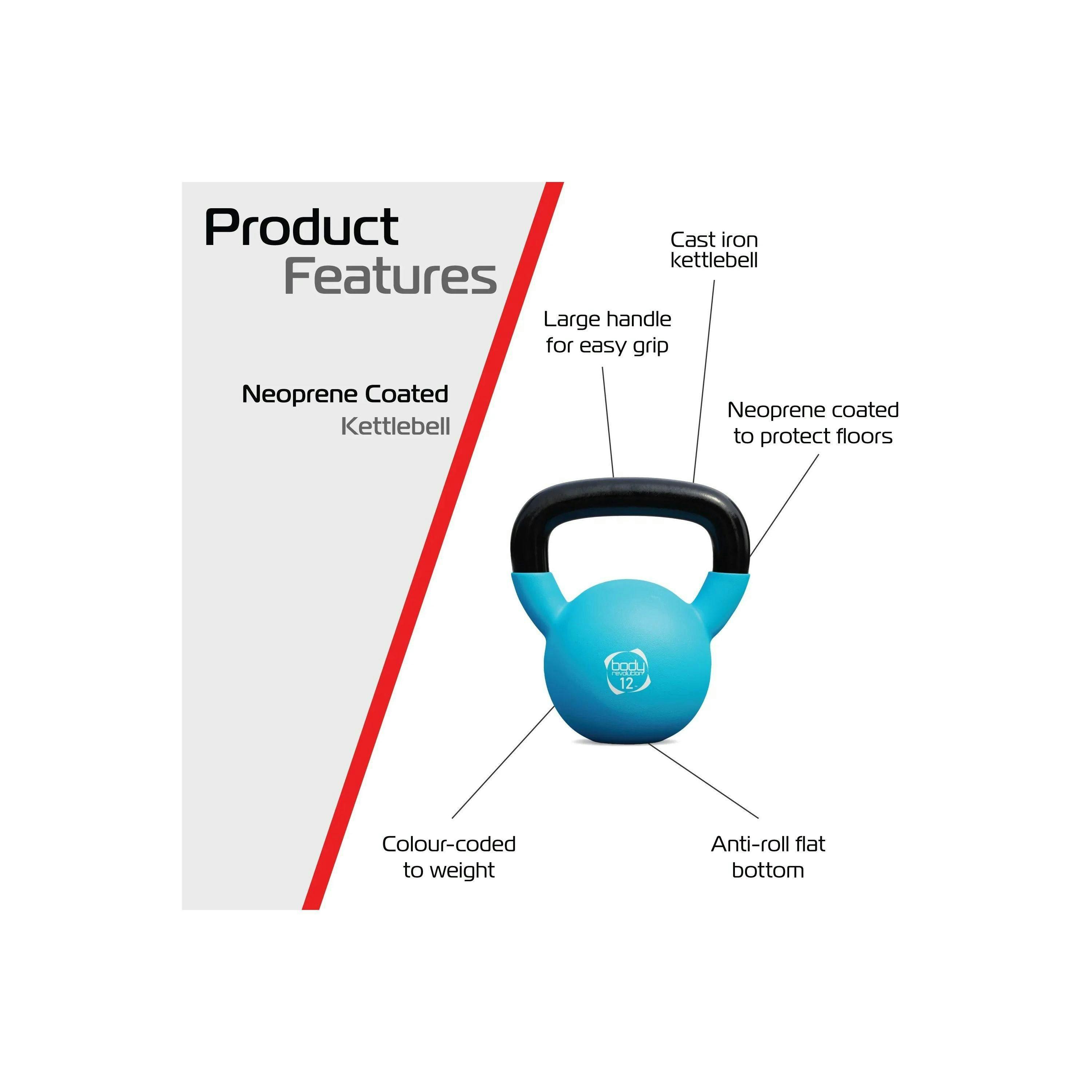 Body Revolution 12kg Neoprene Kettlebells , view 2 of 4