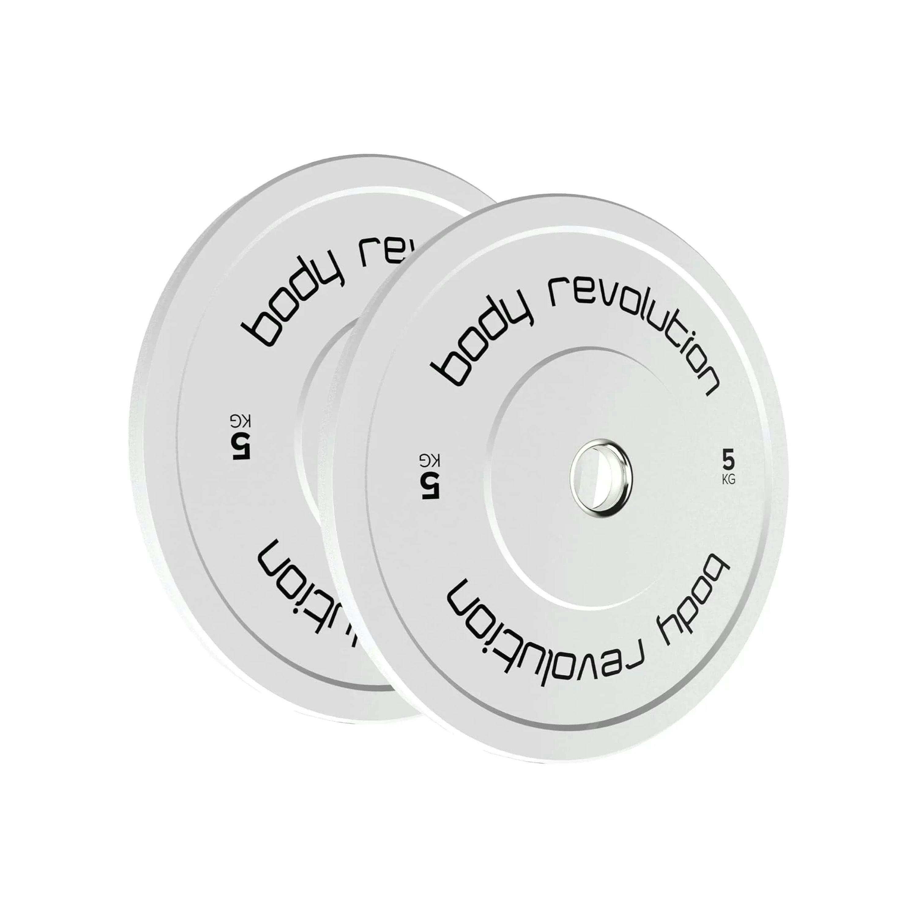 Body Revolution 2 x 5Kg White Olympic Bumper Plates , view 1 of 4