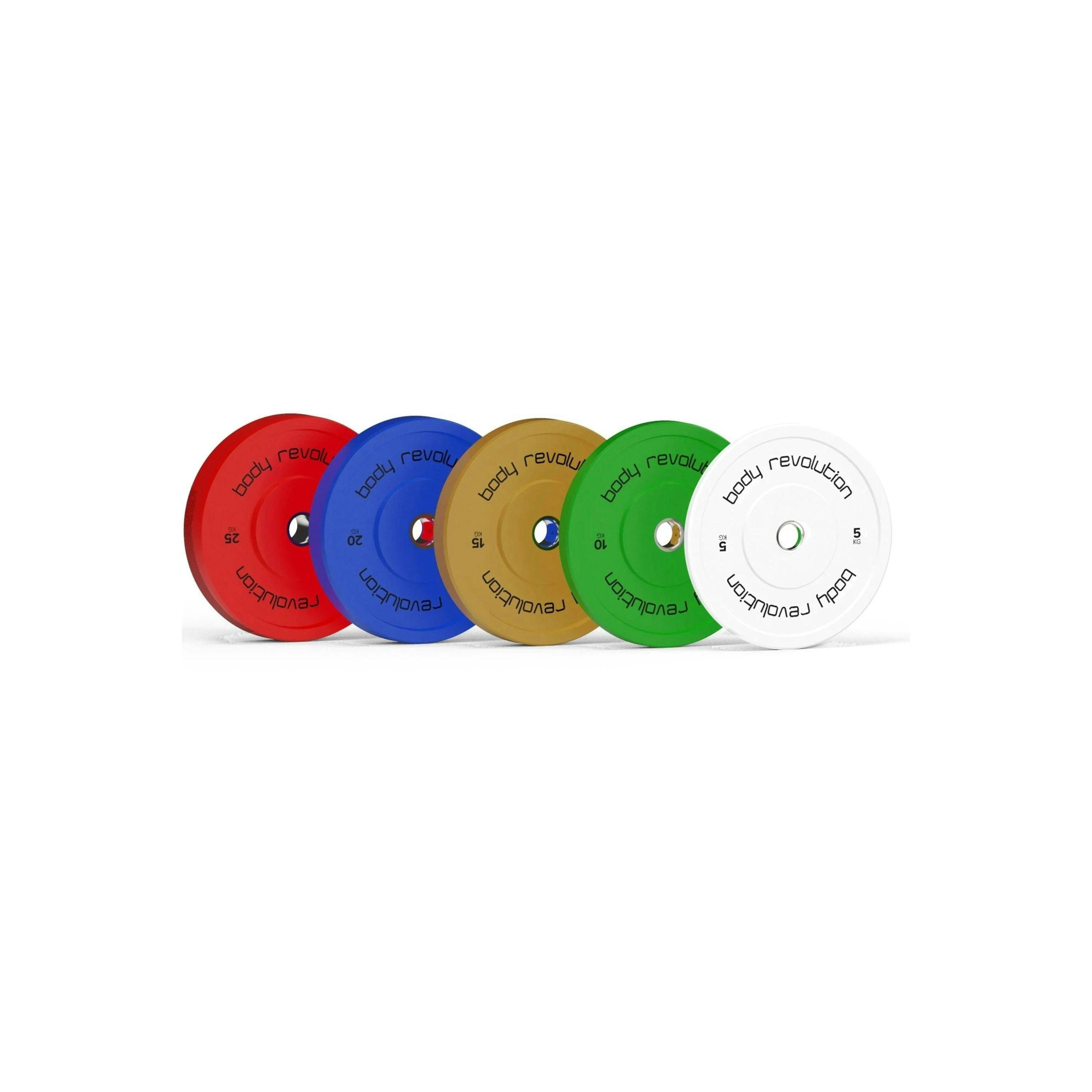 Body Revolution 100kg Bundle Olympic Coloured Bumper Plates , view 1 of 4