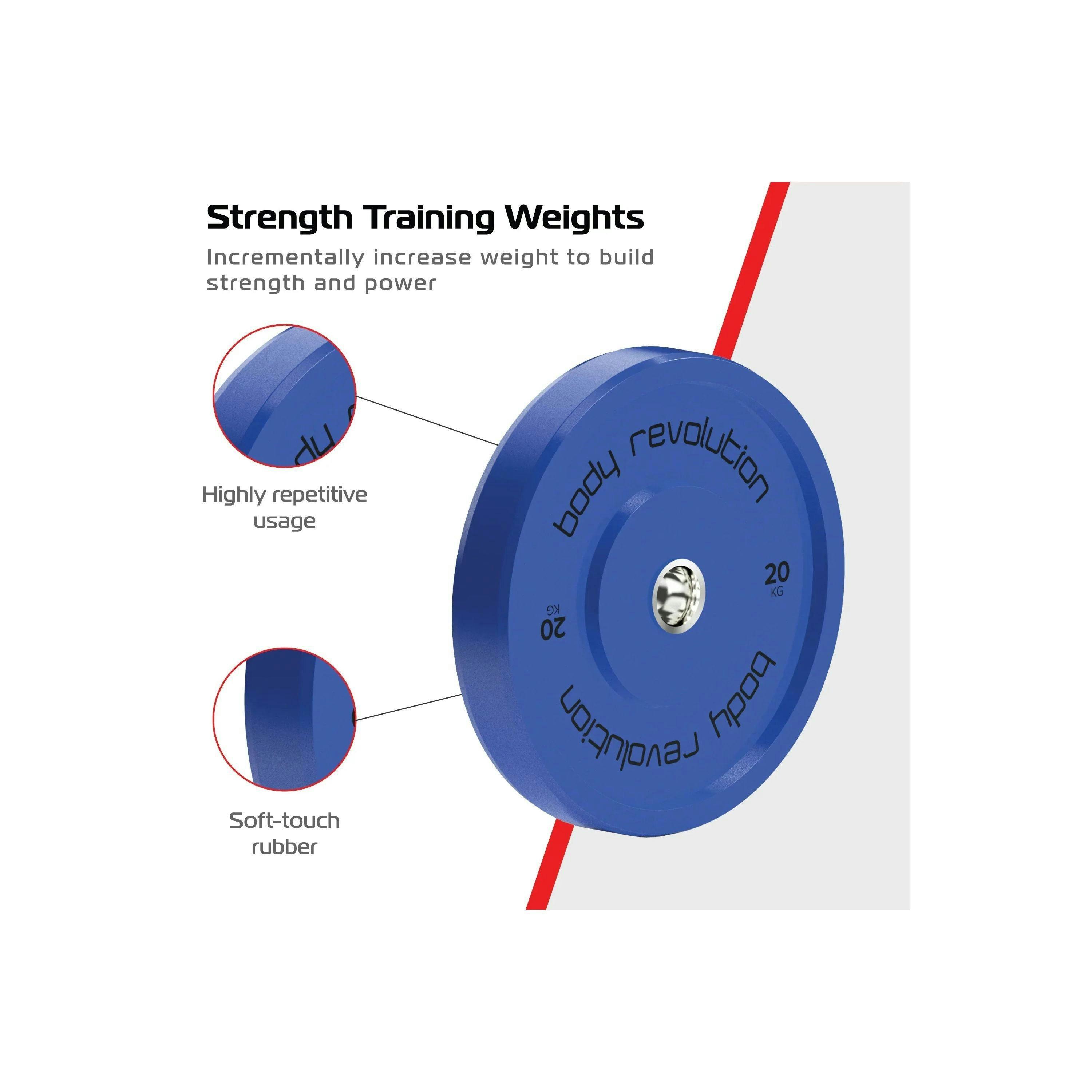 Body Revolution 100kg Bundle Olympic Coloured Bumper Plates , view 4 of 4