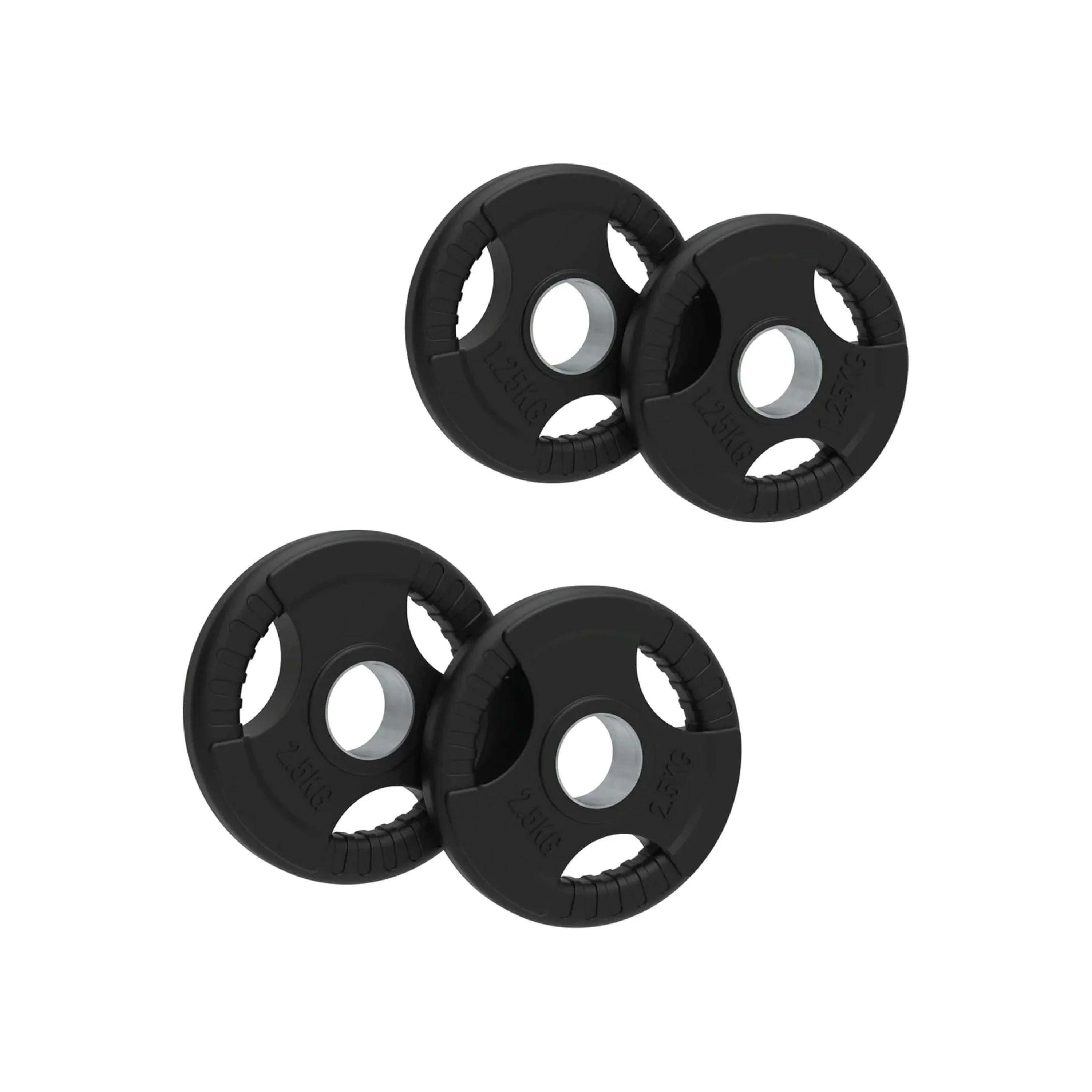 7.5kg Bundle Olympic Tri-Grip Rubber Weight Black Plates , view 1 of 4