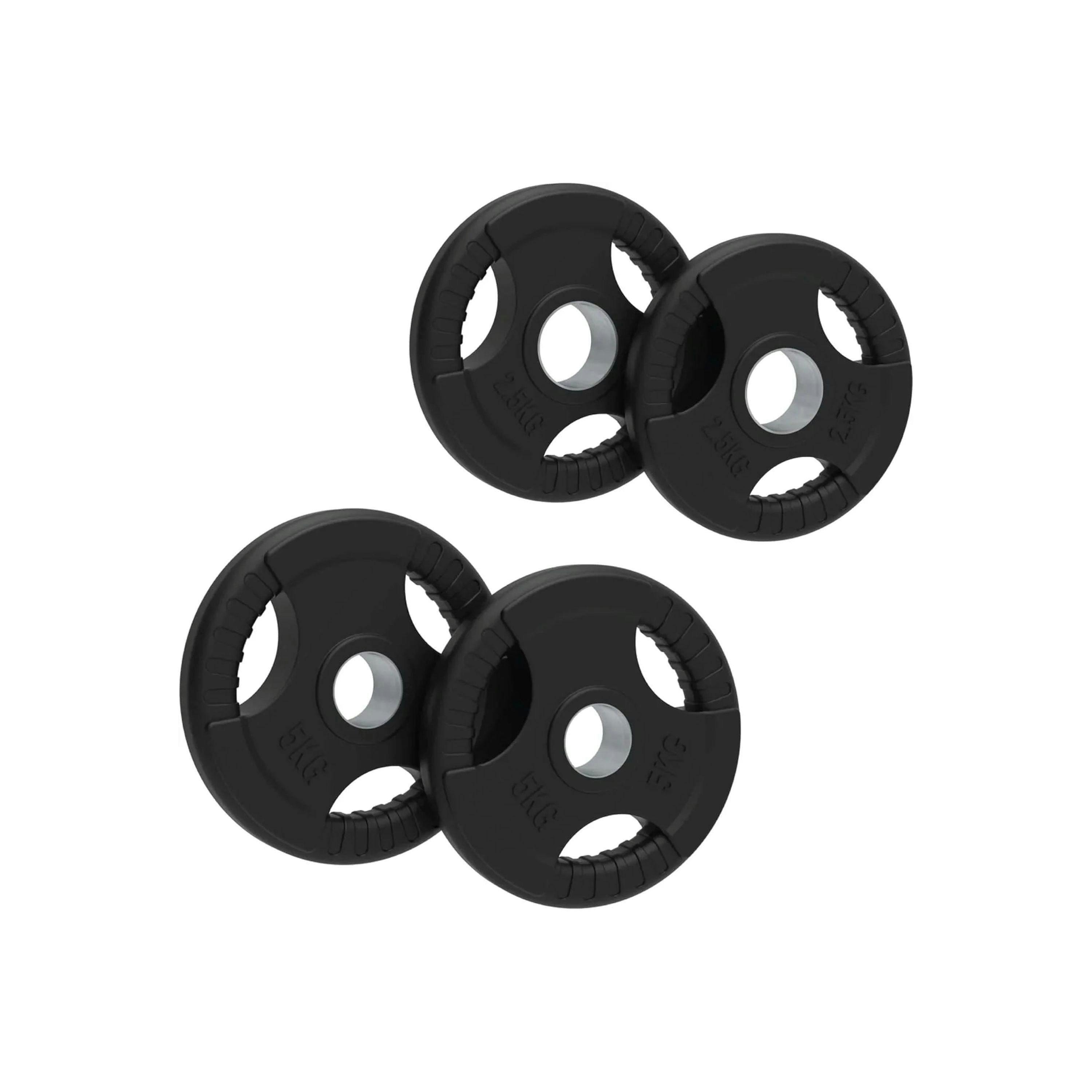 15kg Bundle Olympic Tri-Grip Rubber Weight Black Plates , view 1 of 4