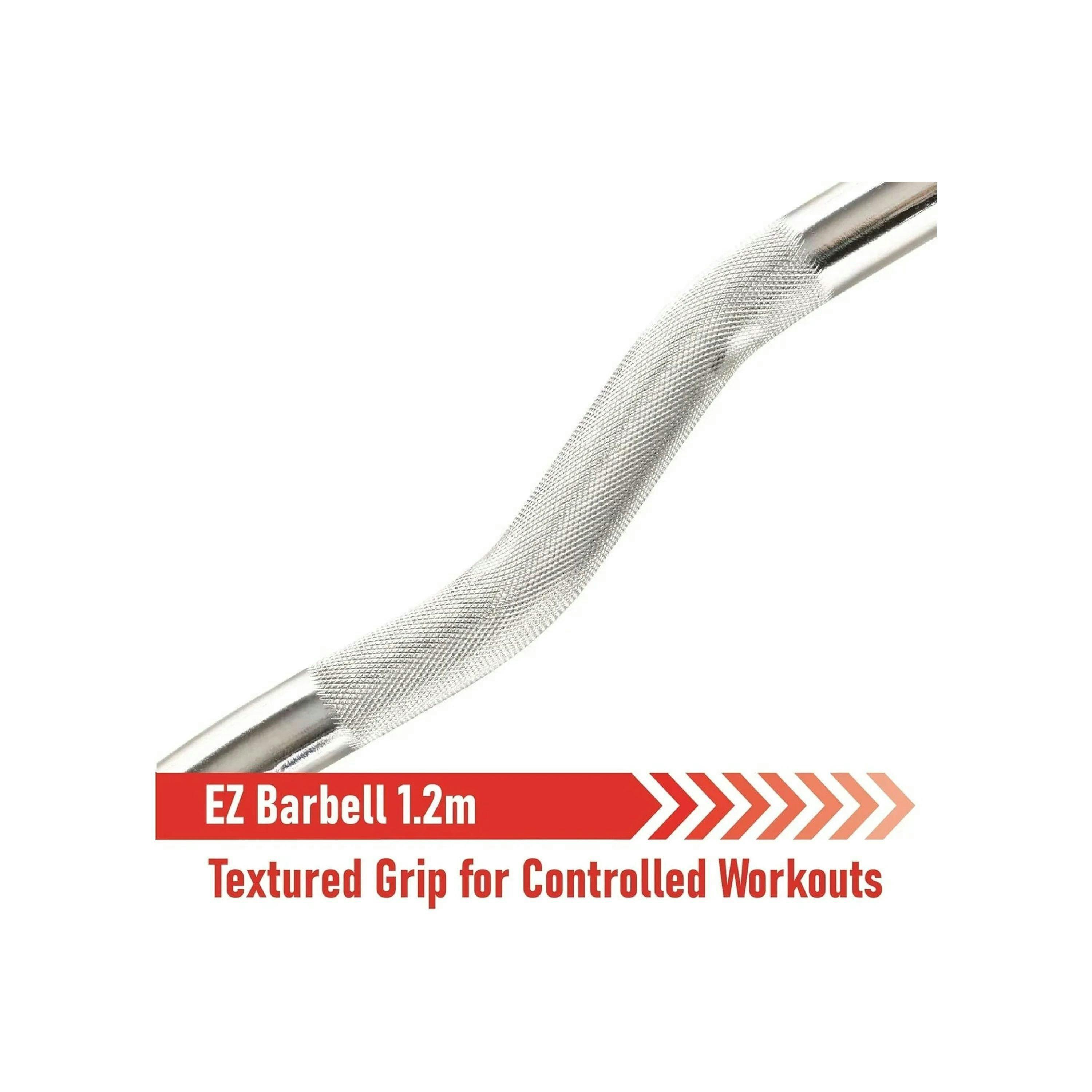 Body Revolution 1.2m EZ Barbell Bar with Spinlock Collars , view 3 of 4