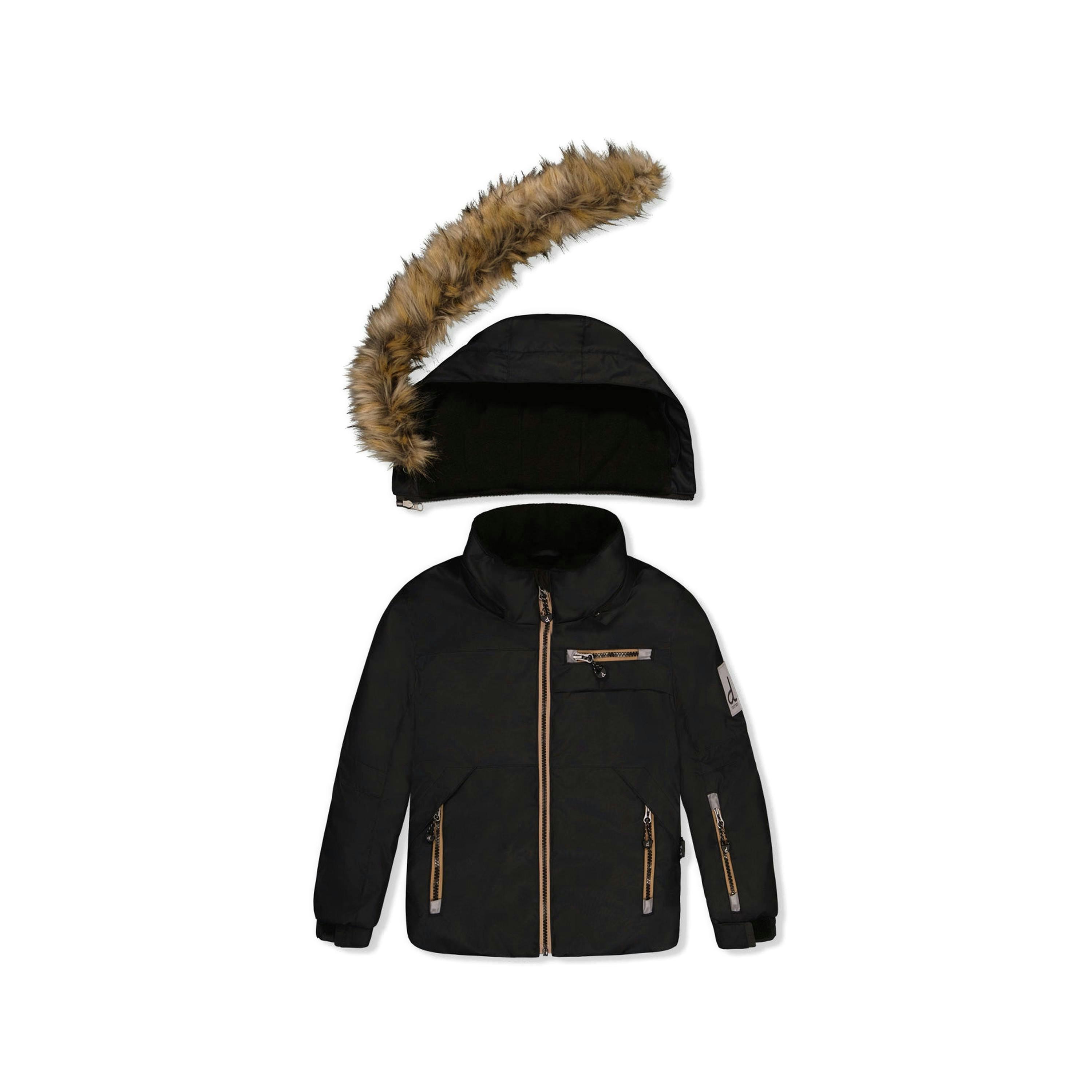Two Piece Play Snowsuit Black And Beige , view 3 of 6