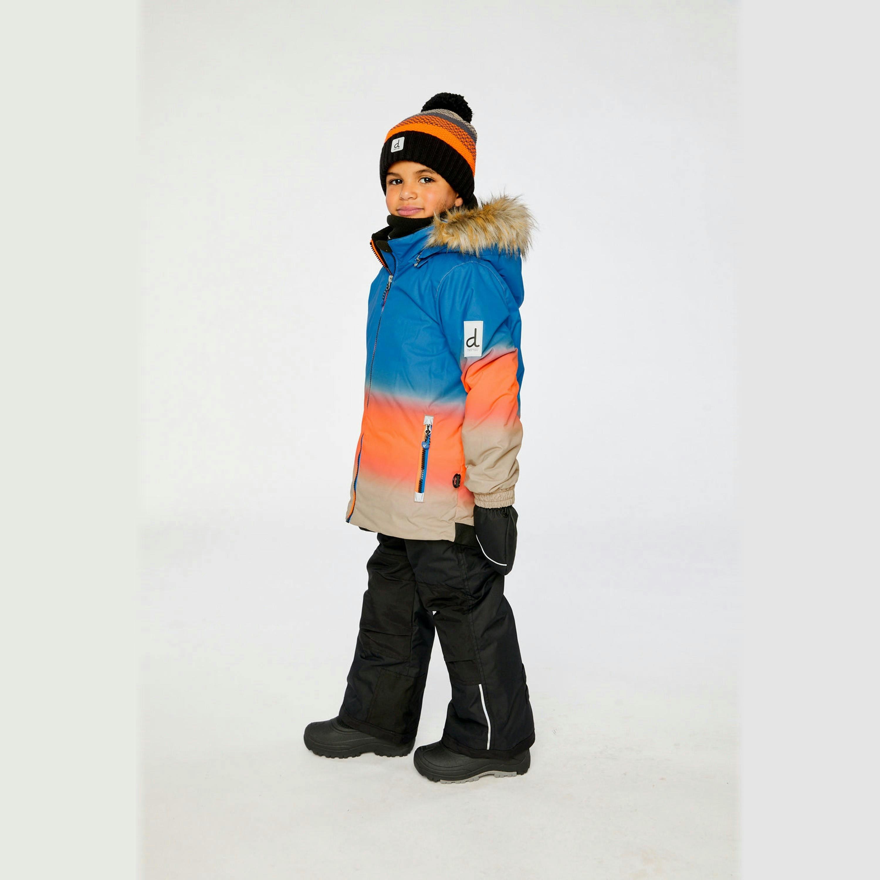 Two Piece Play Snowsuit Blue And Orange Gradient , view 3 of 6