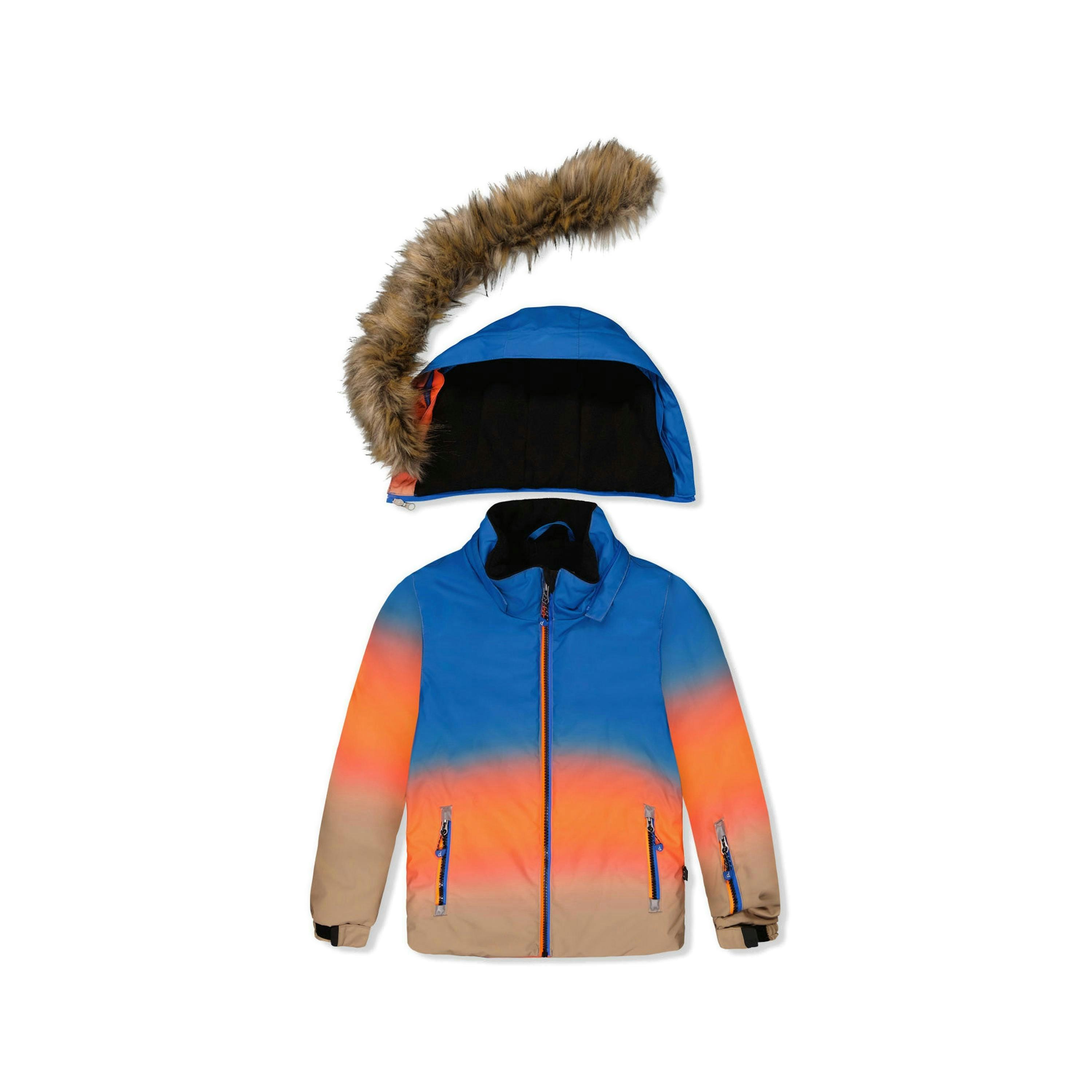 Two Piece Play Snowsuit Blue And Orange Gradient , view 4 of 6