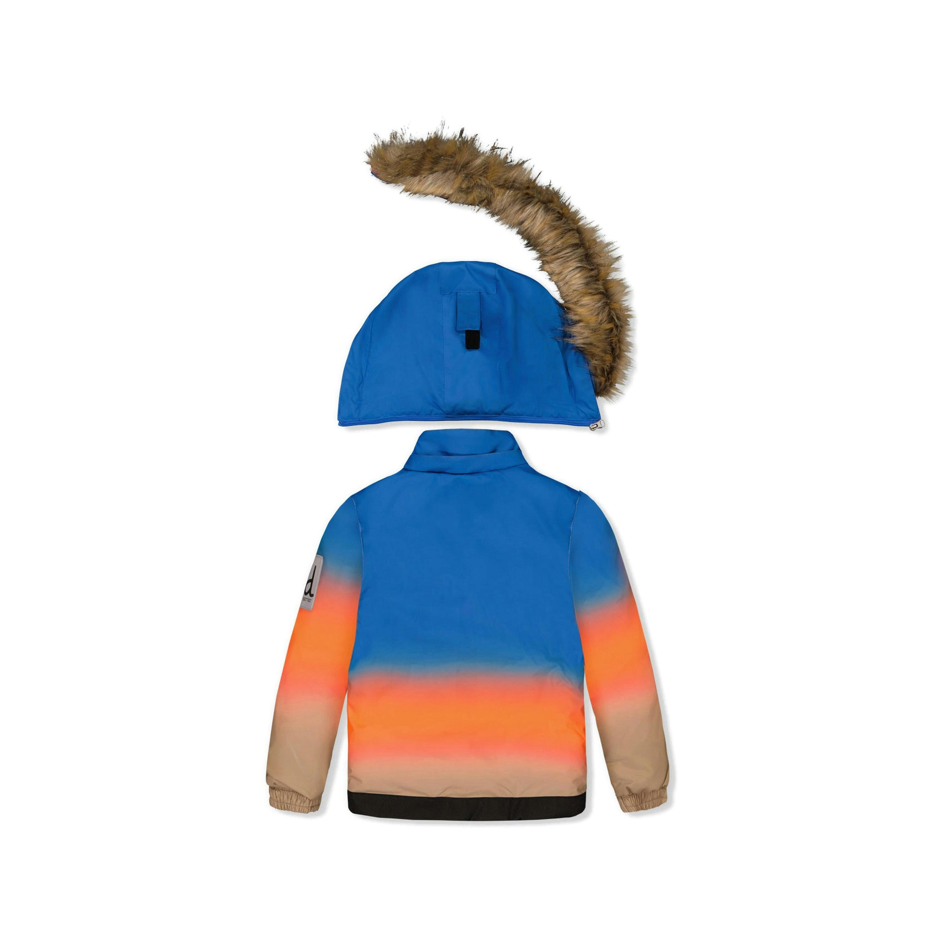 Two Piece Play Snowsuit Blue And Orange Gradient , view 5 of 6