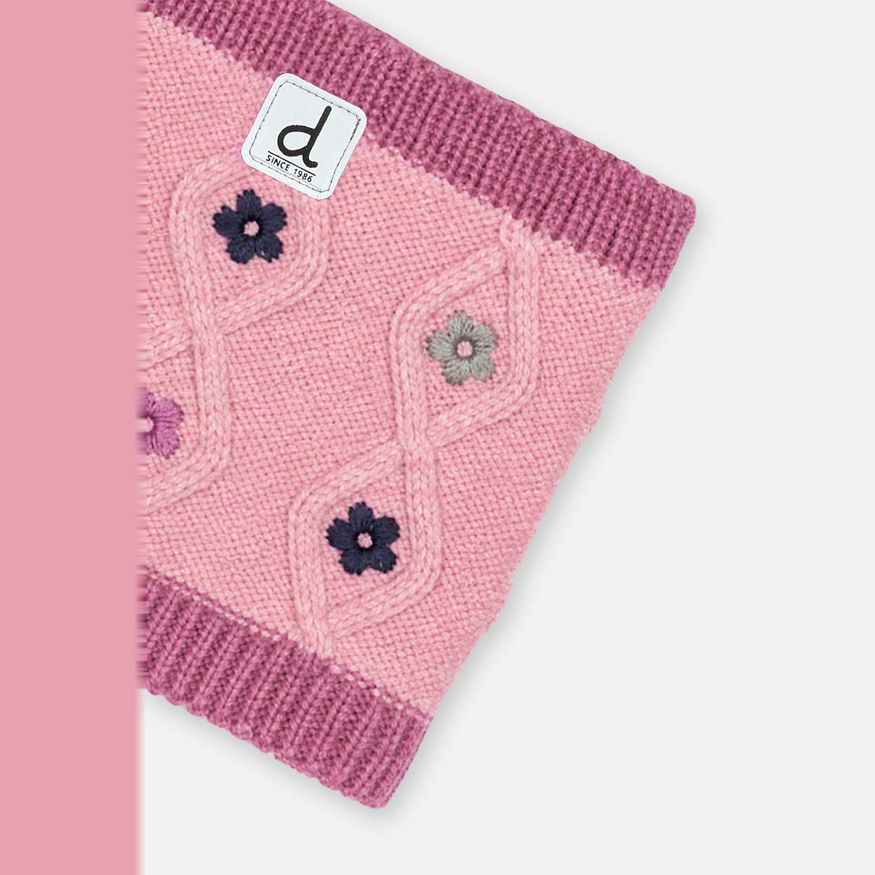 Winter Knit Neckwarmer Pink and Mauve , view 2 of 2