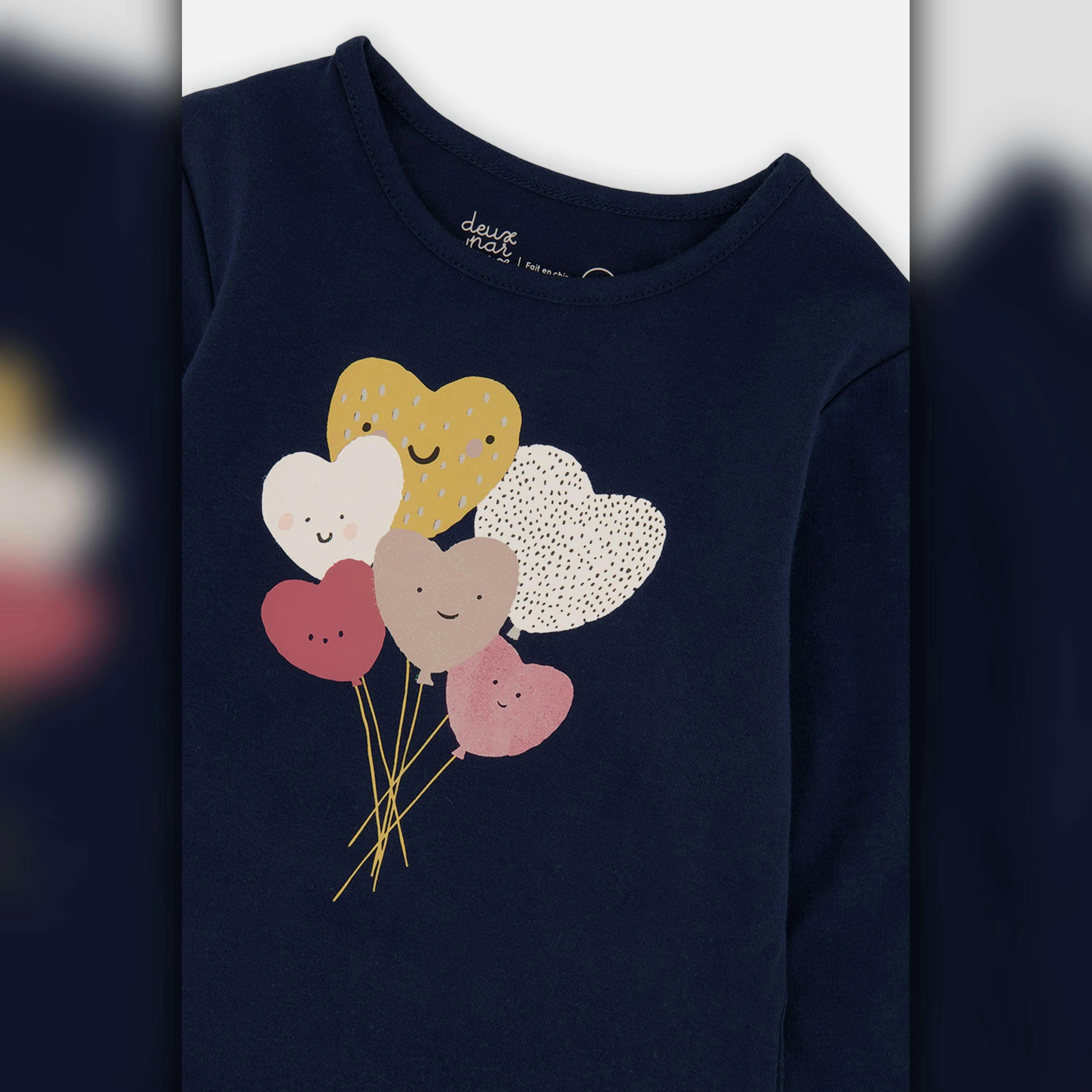 Baby Organic Cotton T-Shirt Royal Blue and Pink , view 2 of 2