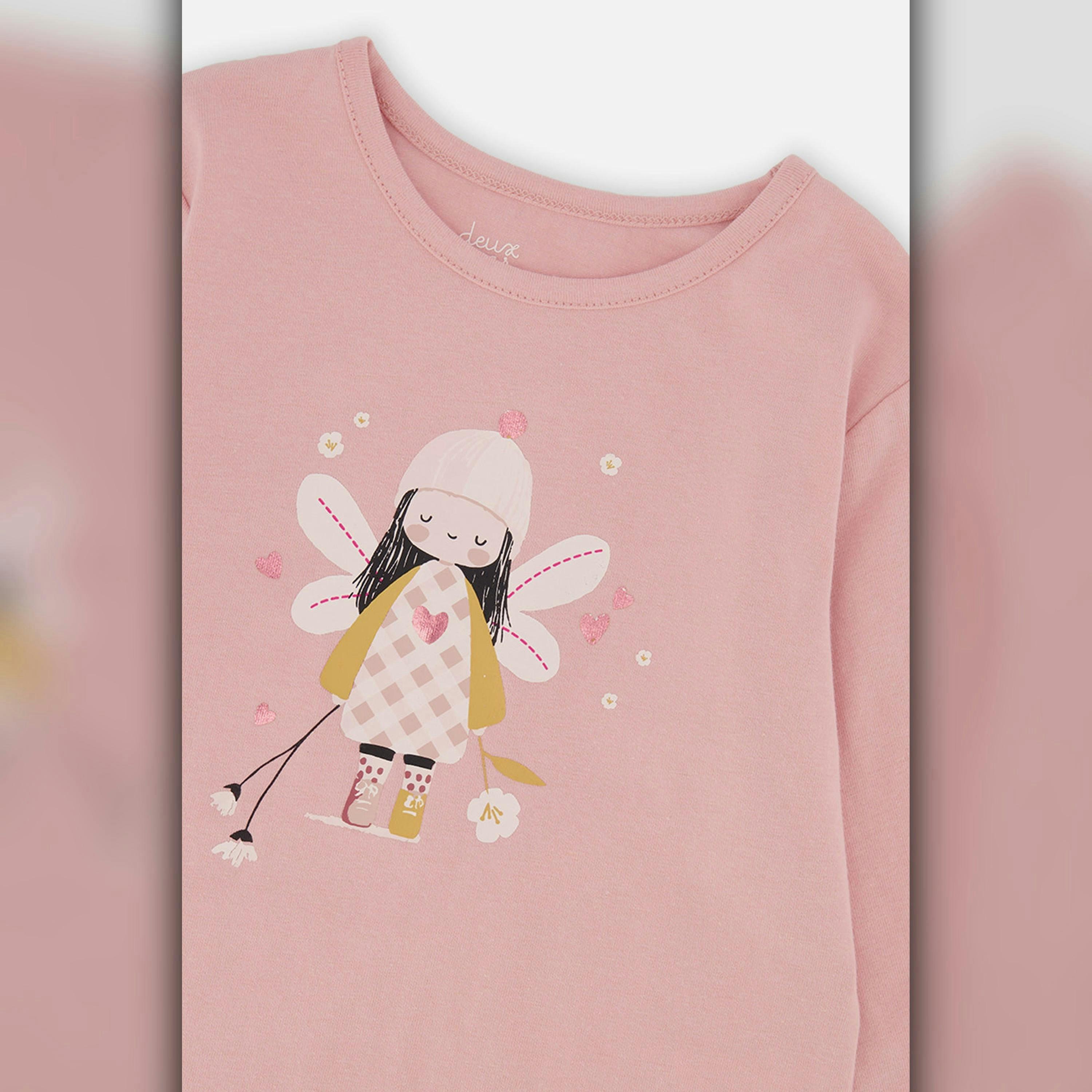Baby Organic Cotton T-Shirt Pale Dusty Pink , view 2 of 2
