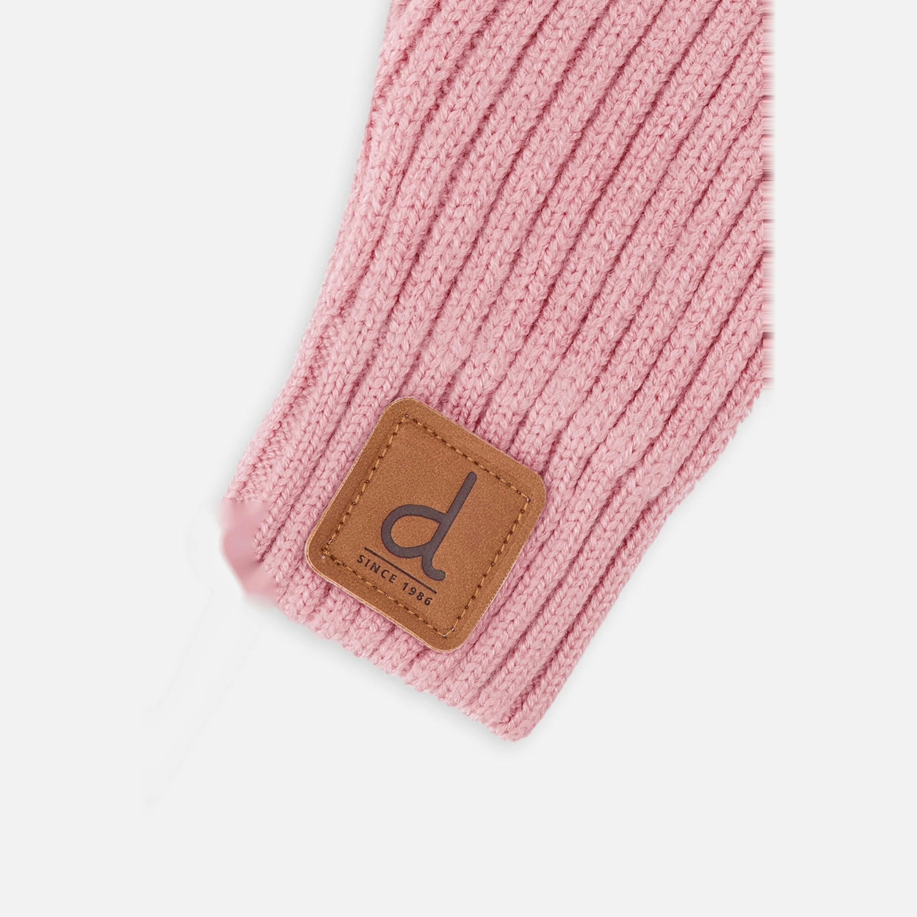 Knit Mittens Pale Dusty Pink , view 2 of 2