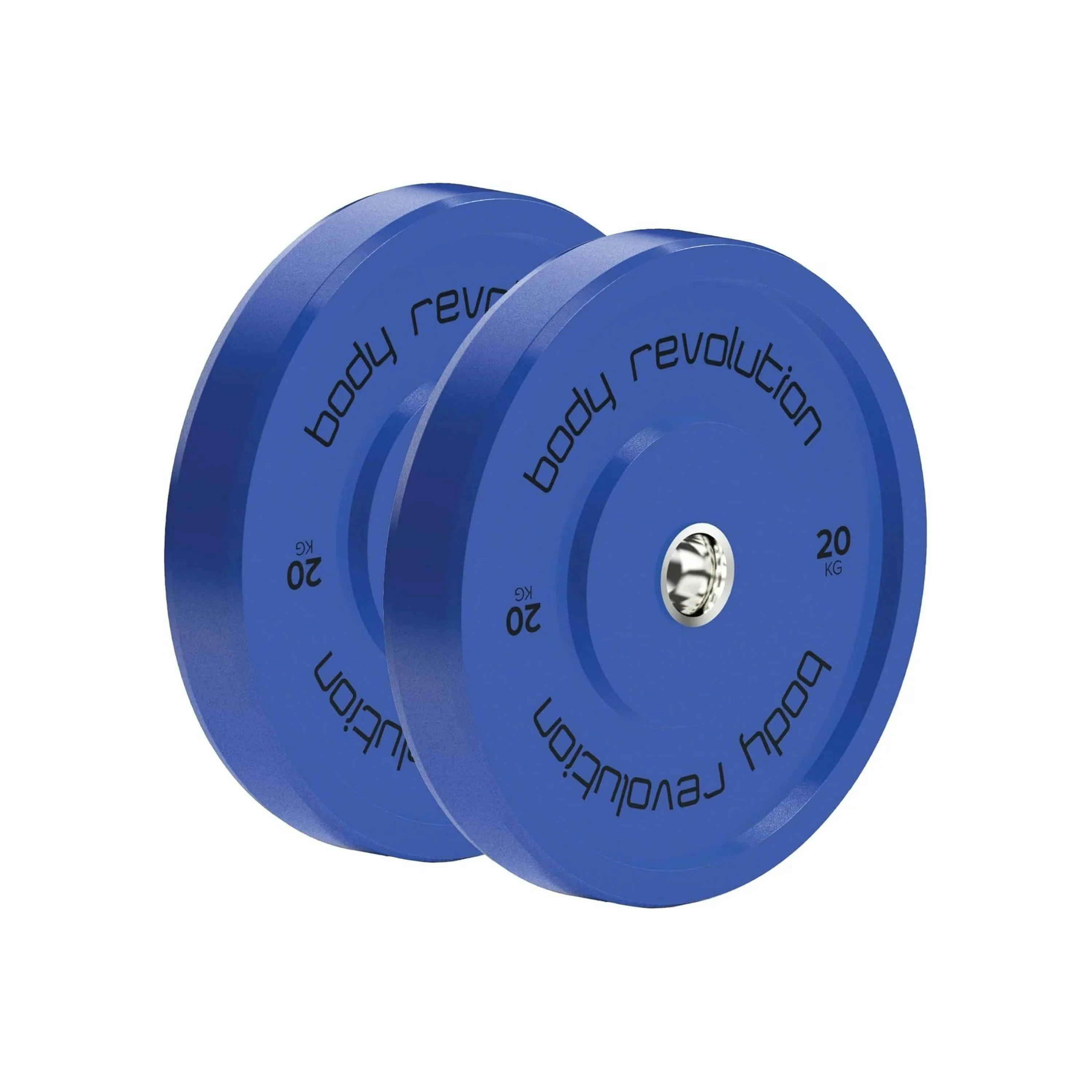 Body Revolution 2 x 20Kg Blue Olympic Bumper Plates , view 1 of 4