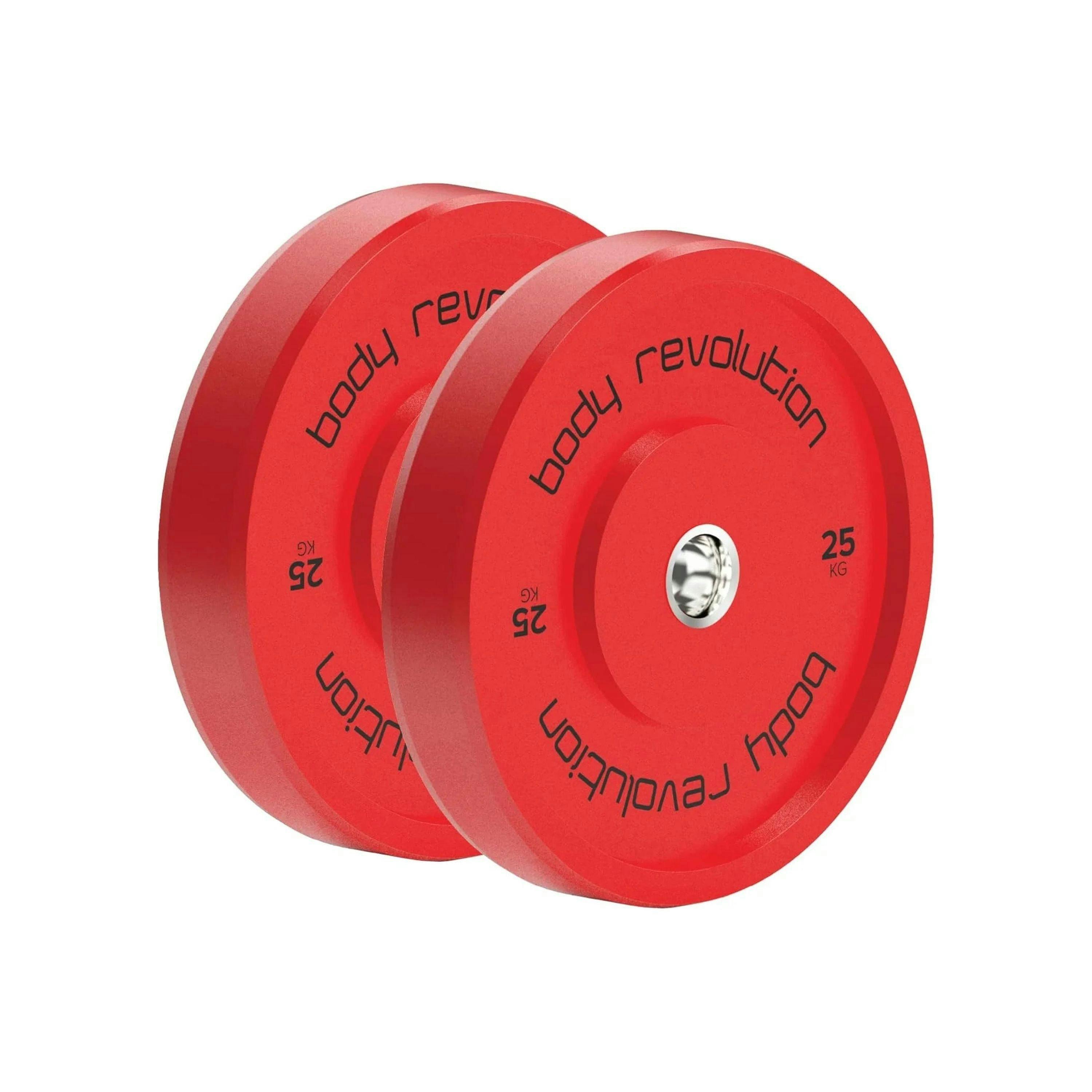 Body Revolution 2 x 25Kg Red Olympic Bumper Plates , view 1 of 4