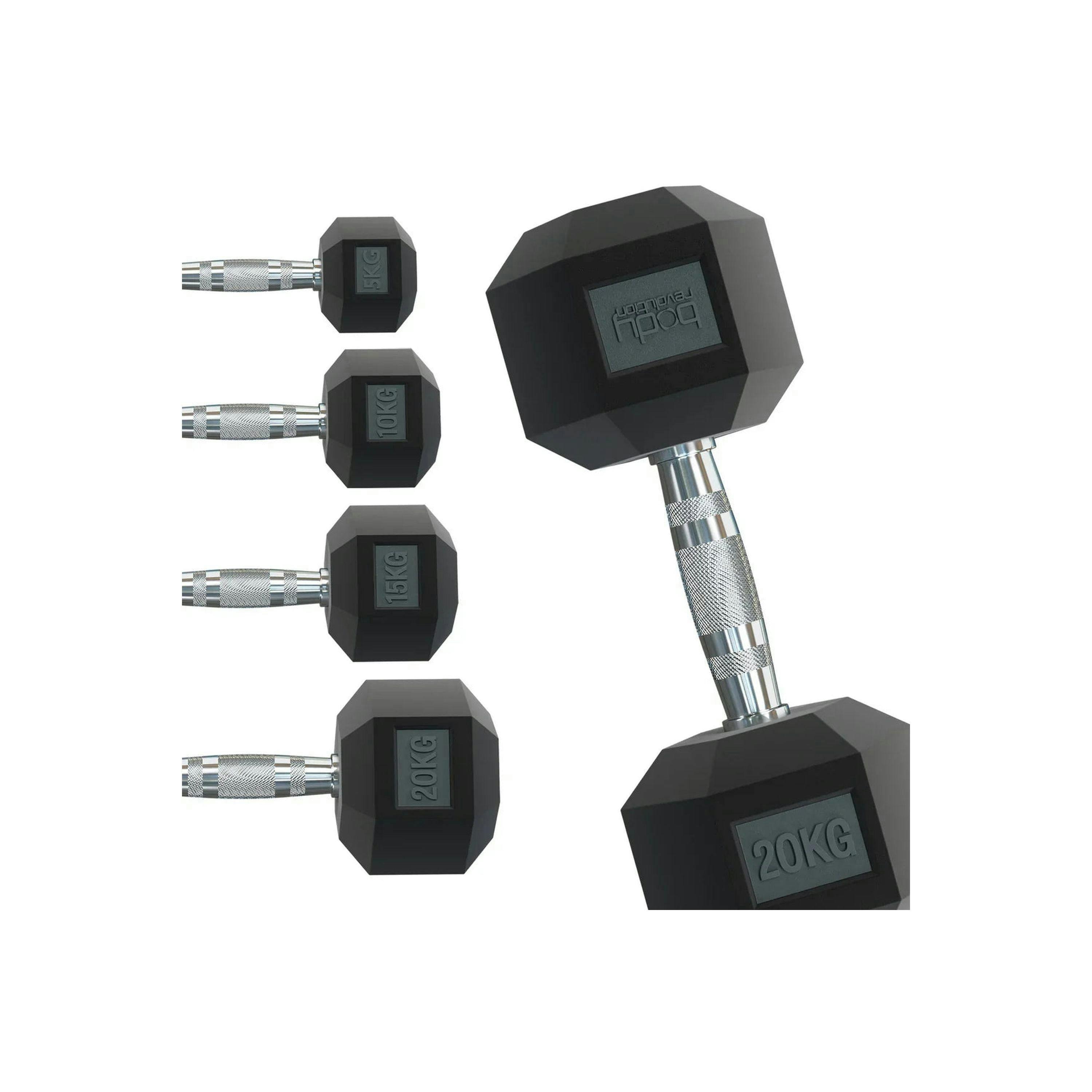 Body Revolution 2 x 7kg Hex Dumbbells , view 1 of 4