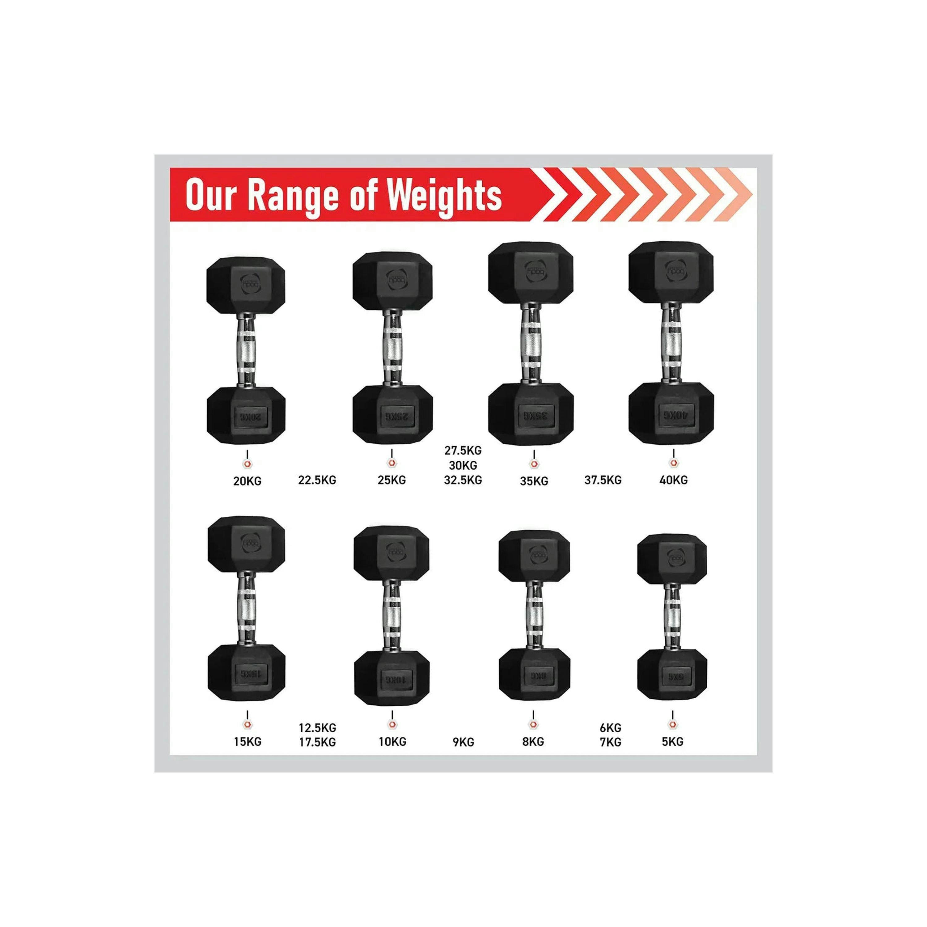 Body Revolution 2 x 22.5kg Hex Dumbbells , view 2 of 4