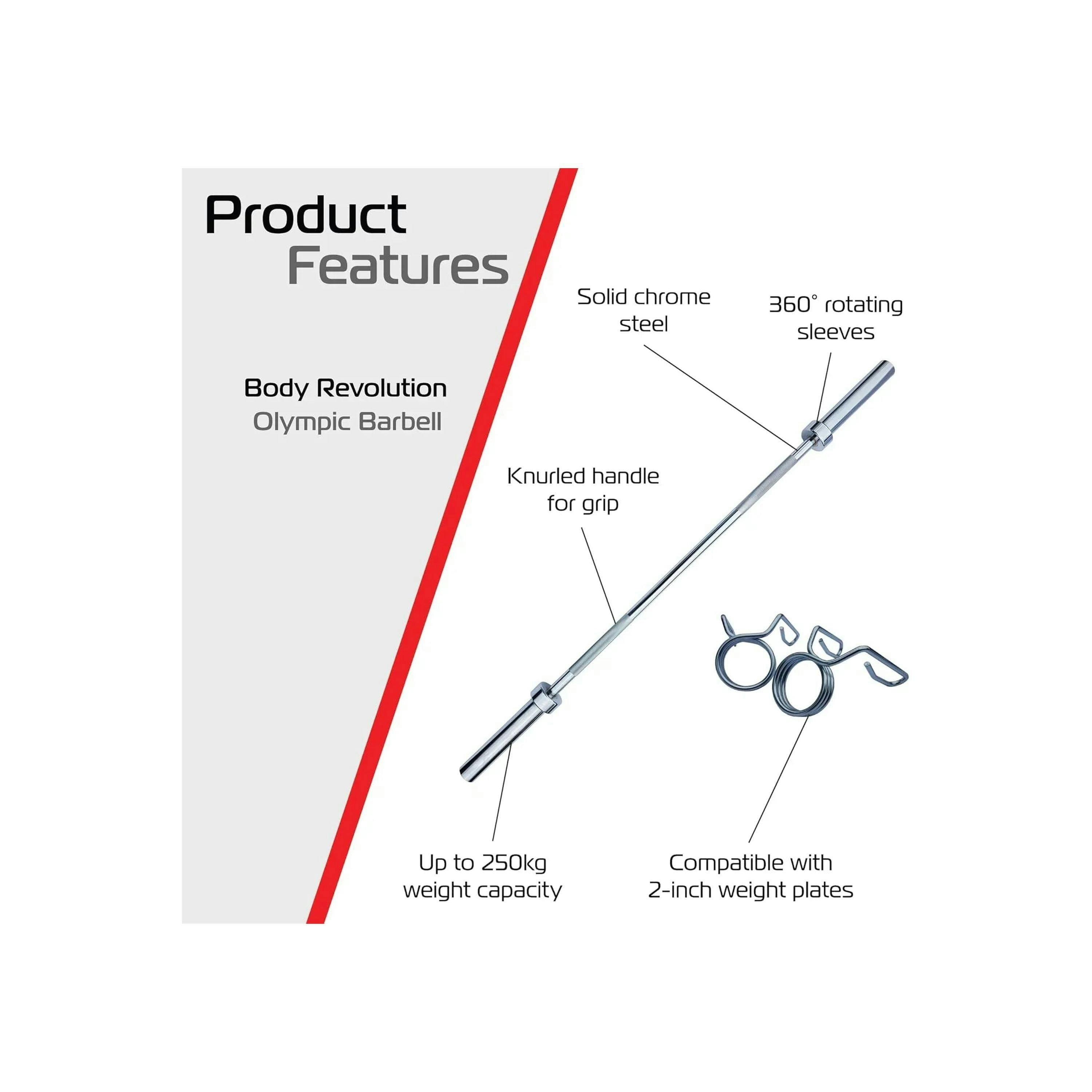 4ft Body Revolution Olympic Barbell Bar , view 2 of 4